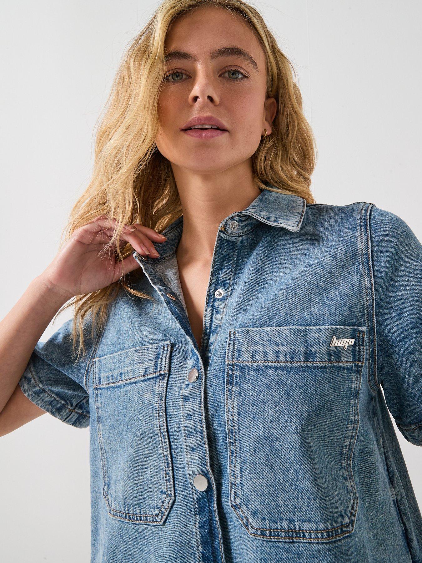 Image 5 of 5 of HUGO Gandira Denim Dress - Blue