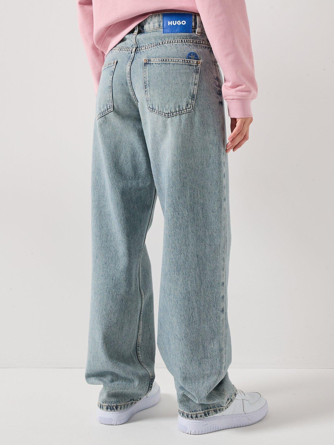 Image 2 of 6 of HUGO Leni Straight Leg Jeans - Blue