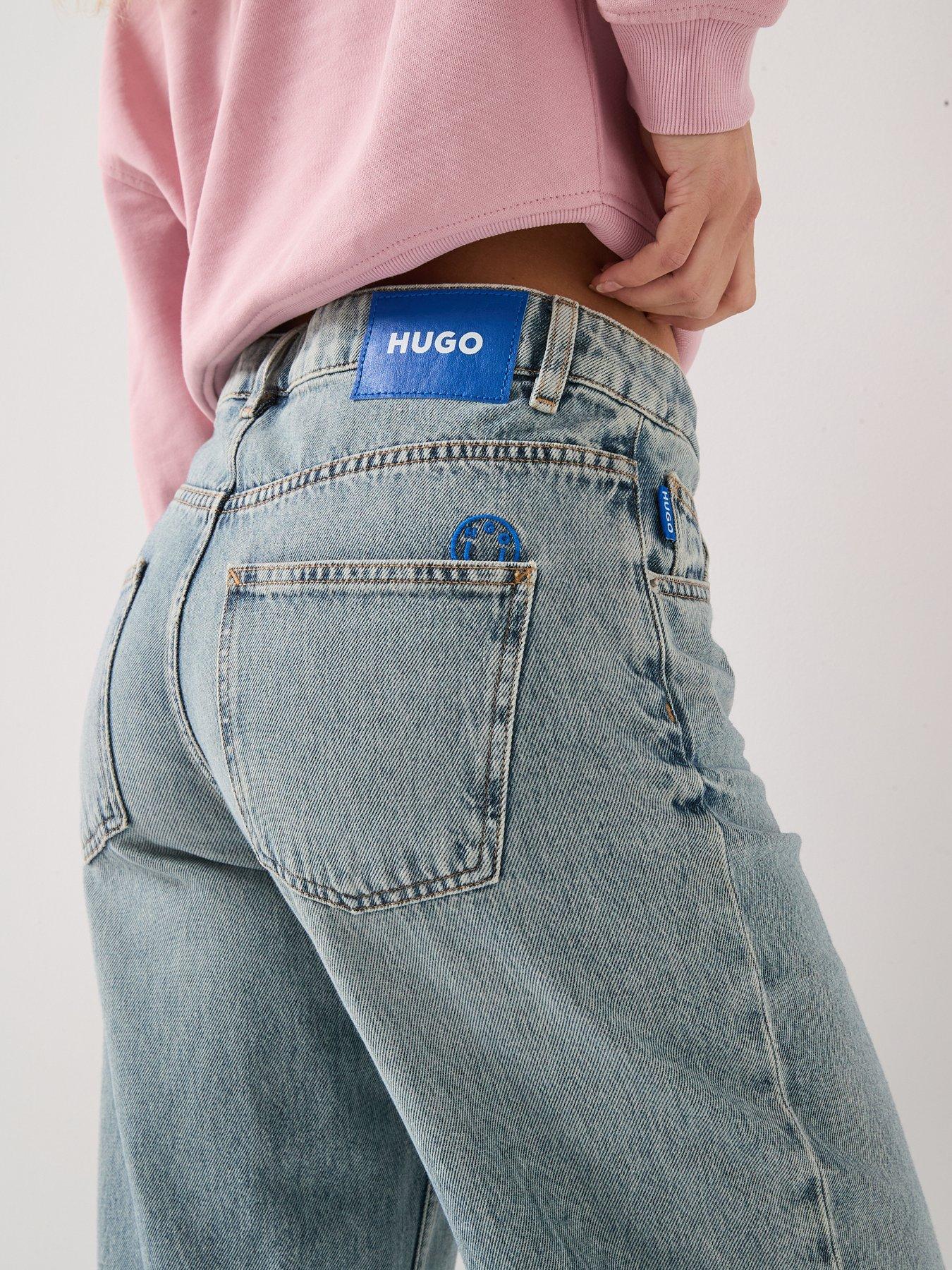 Image 5 of 6 of HUGO Leni Straight Leg Jeans - Blue