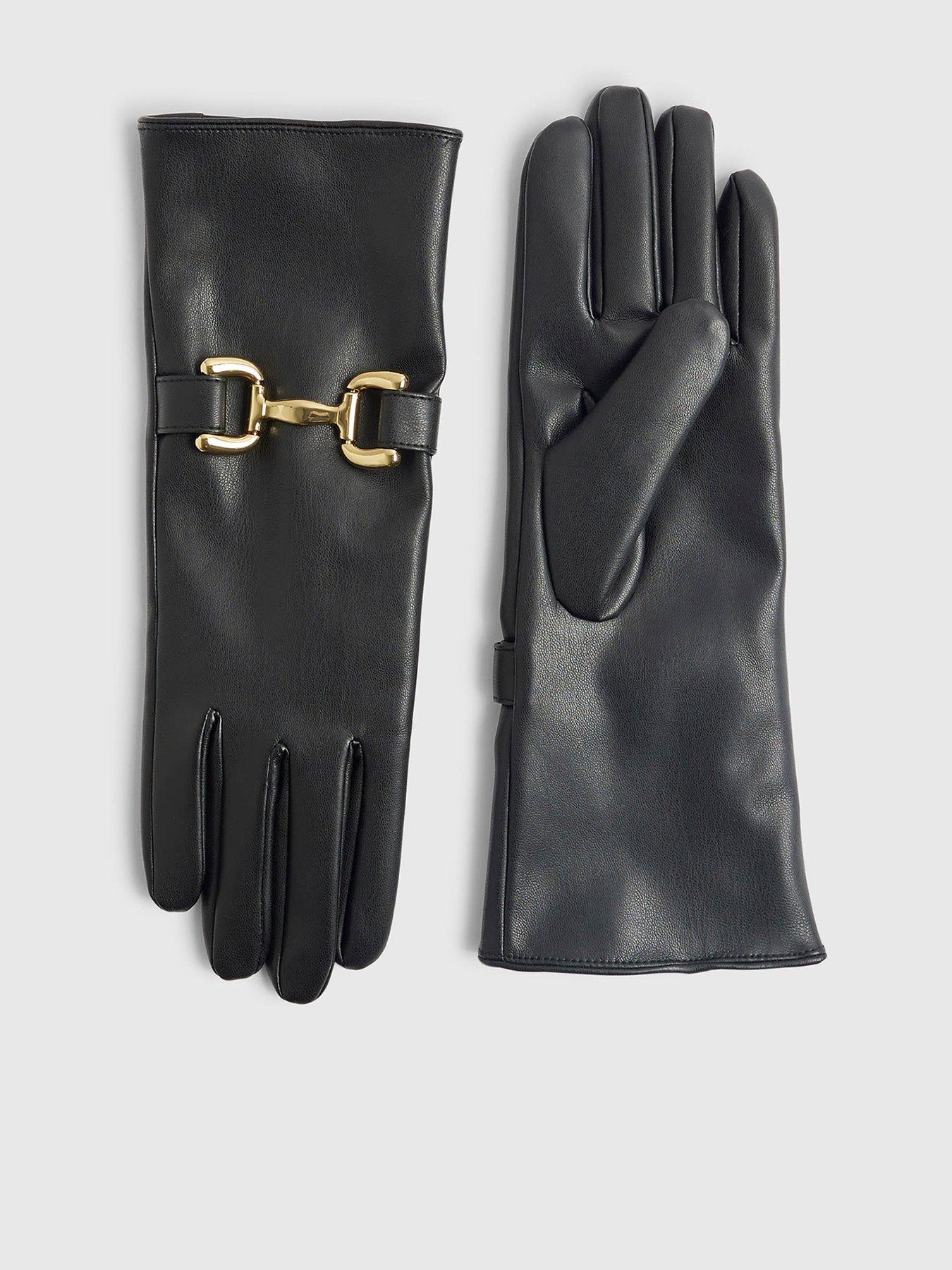 River Island Mid Length Snaffle Glove - Black