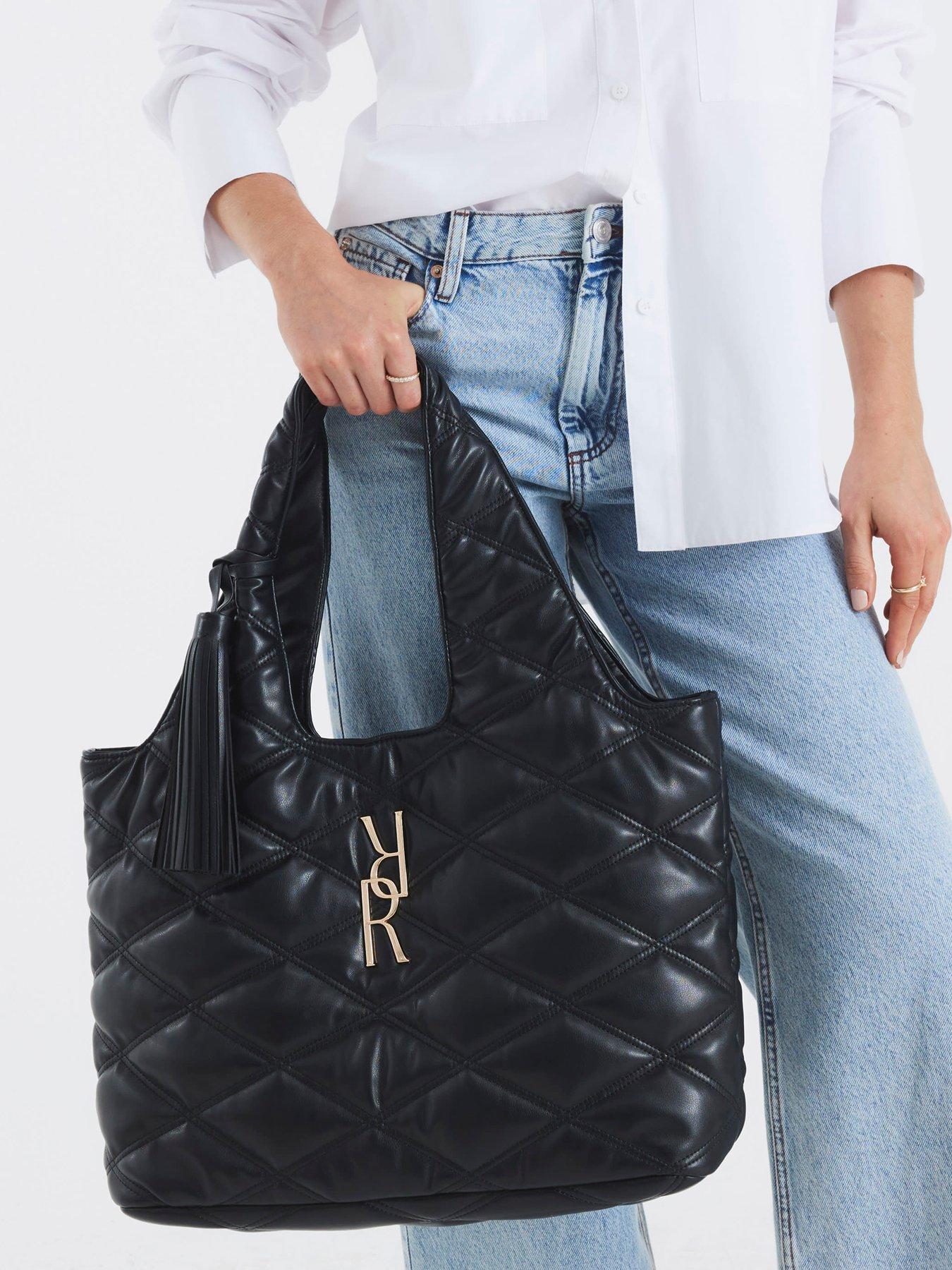 River Island Oversized Quilted Rr Slouch - Black