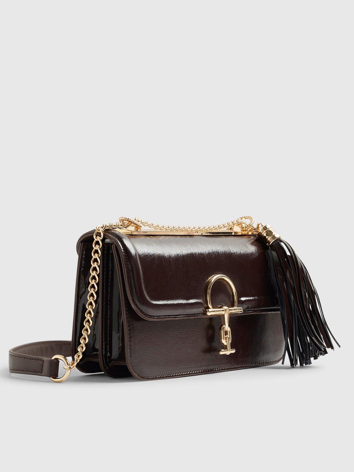 Image 3 of 6 of River Island Snaffle Tassel Shoulder Bag - Brown
