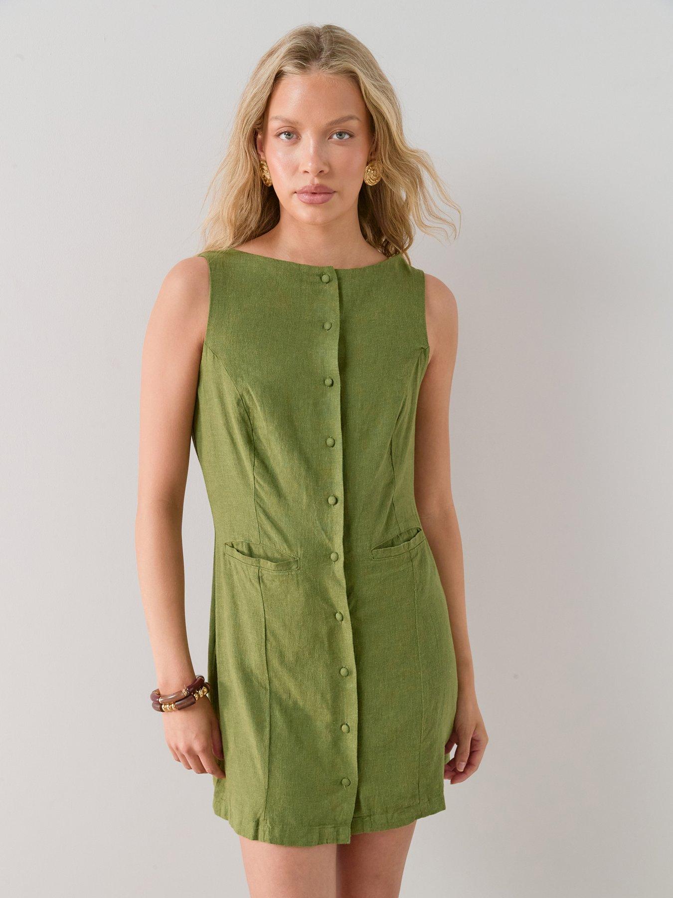 Dresses | The Very Collection | Mini (Short) | Slip Dress | Casual | Green  | 14 | Women | Very