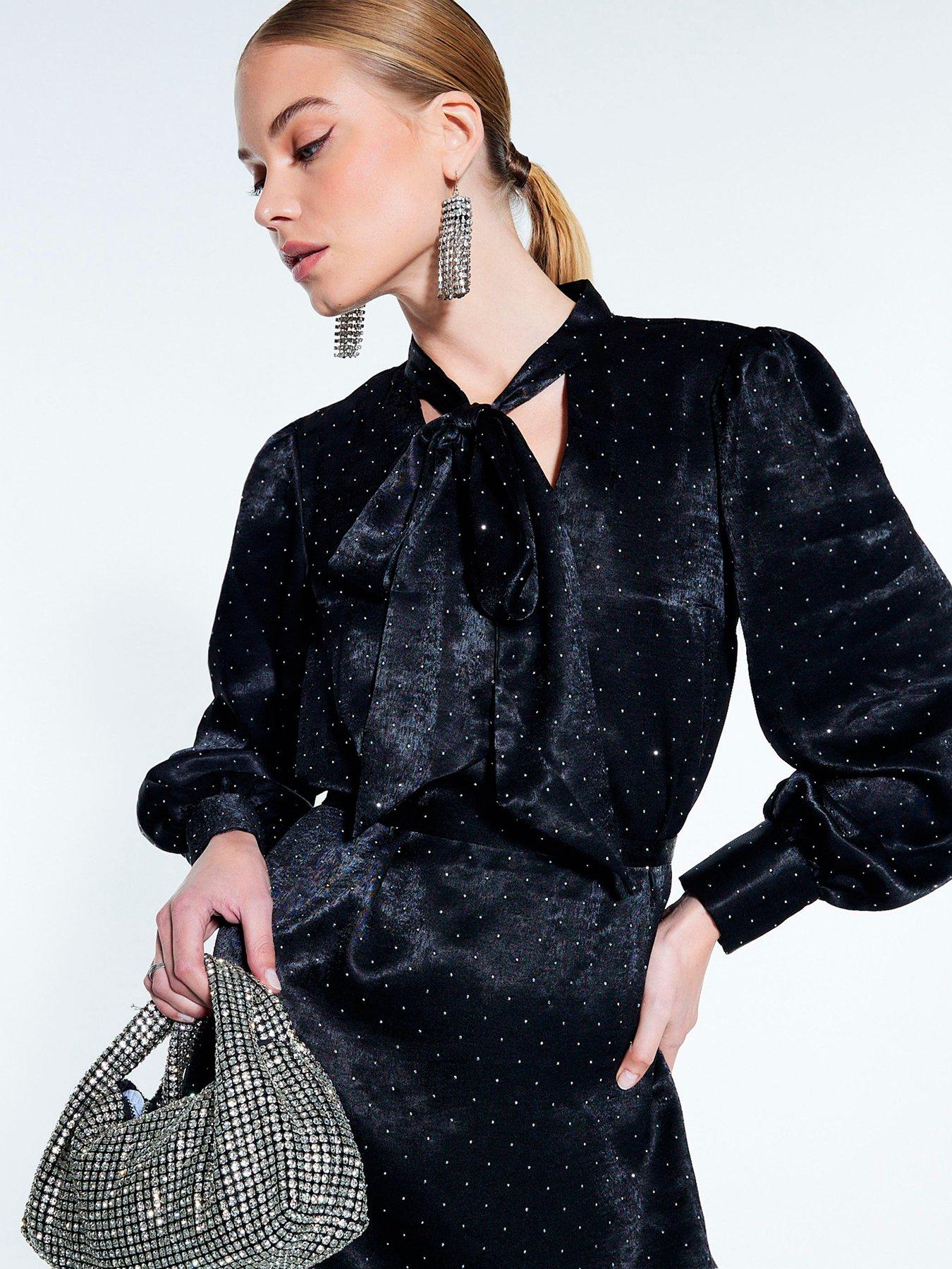 river-island-velvet-pussybow-studded-tea-dress-blackoutfit