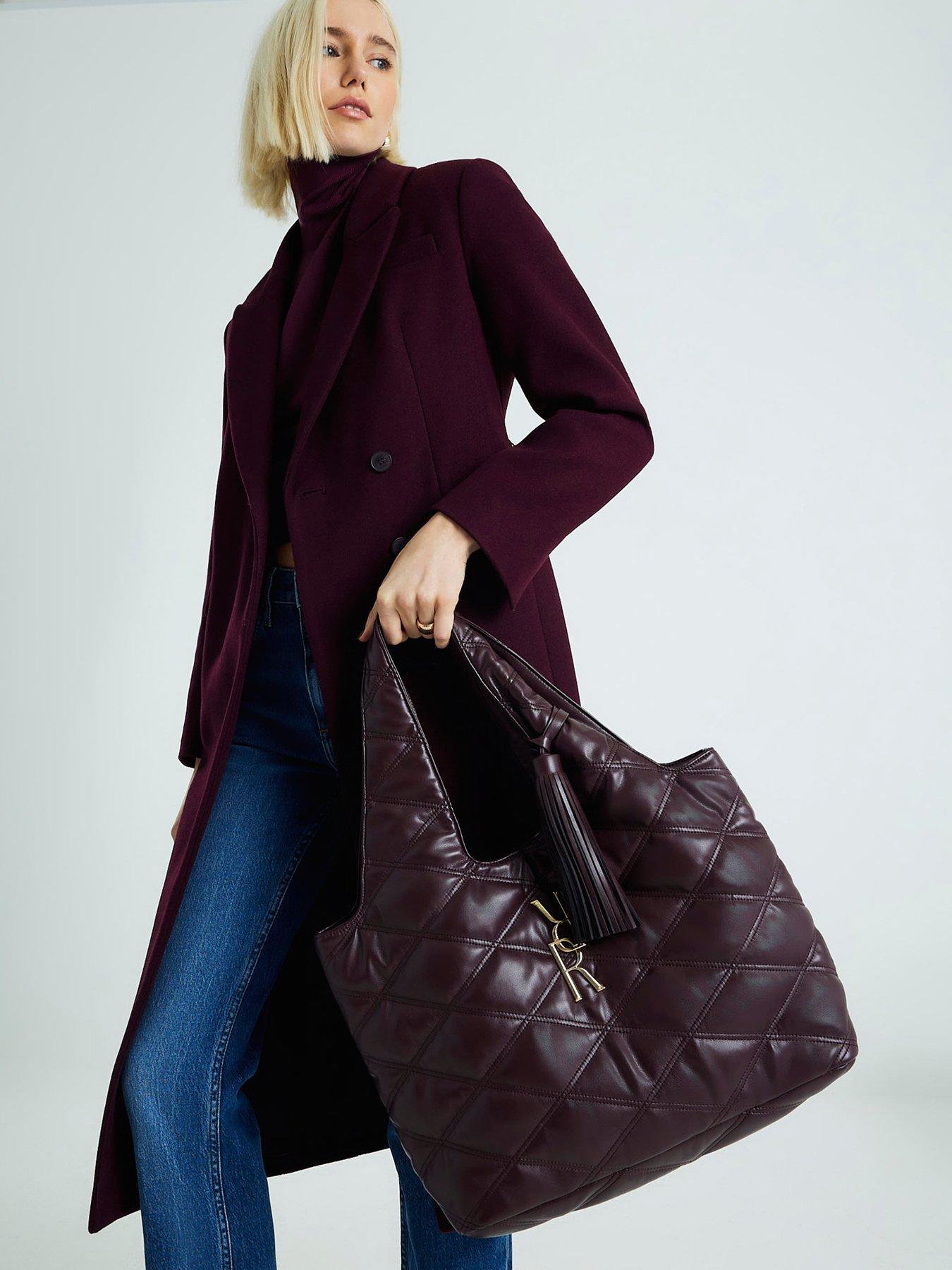 River Island Oversized Quilted Slouch - Red