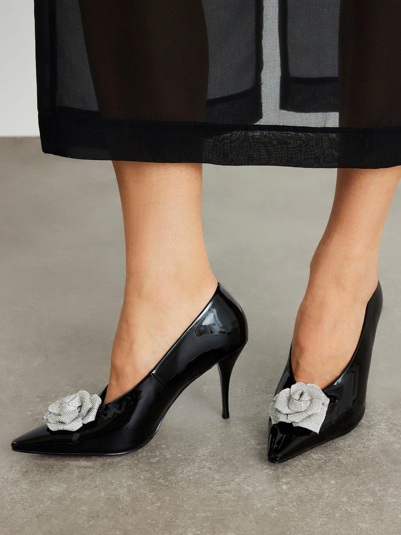 River Island Diamante Rose Court - Black