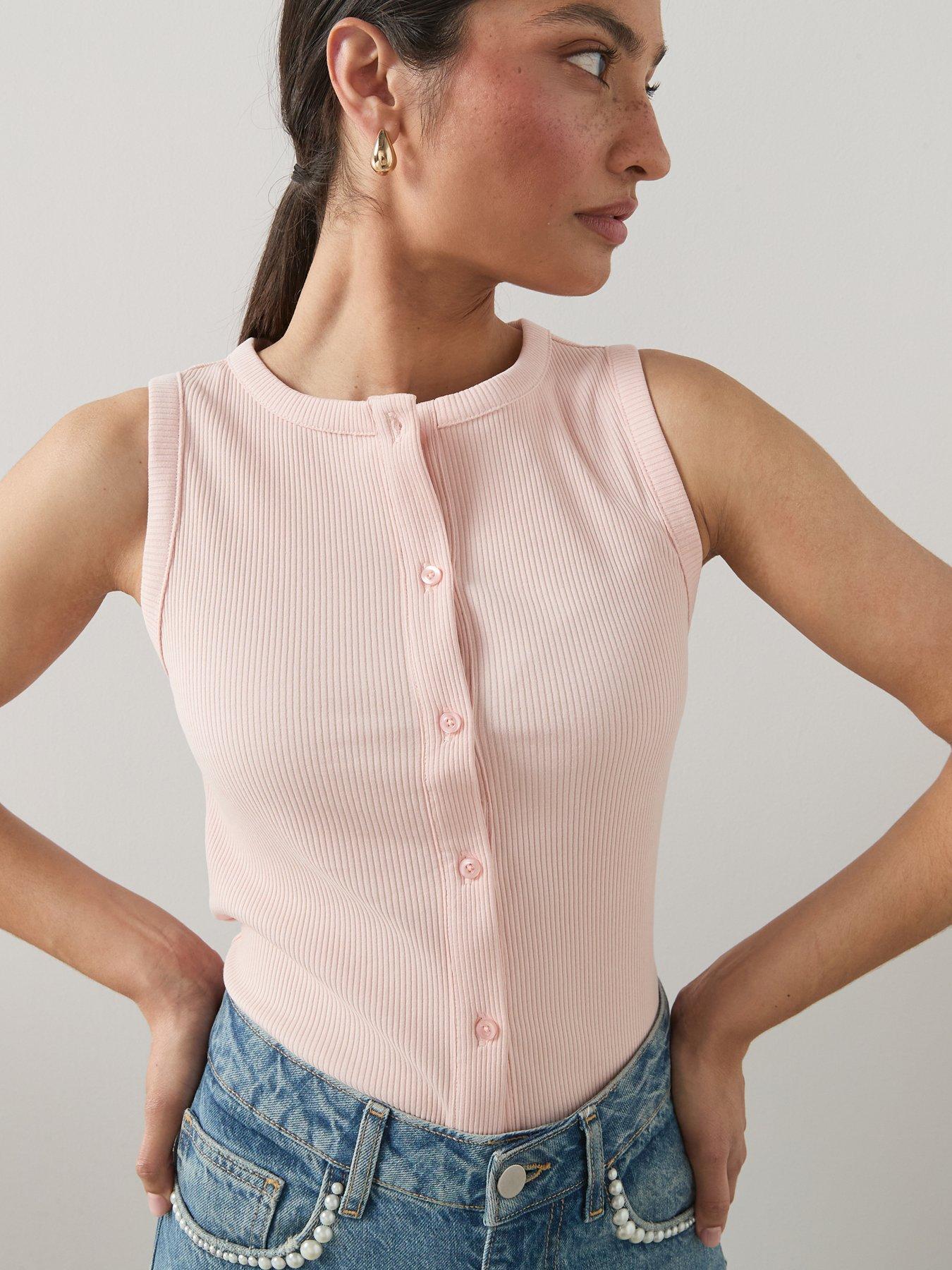 the-very-collection-button-thru-ribbed-vest-pinkdetail