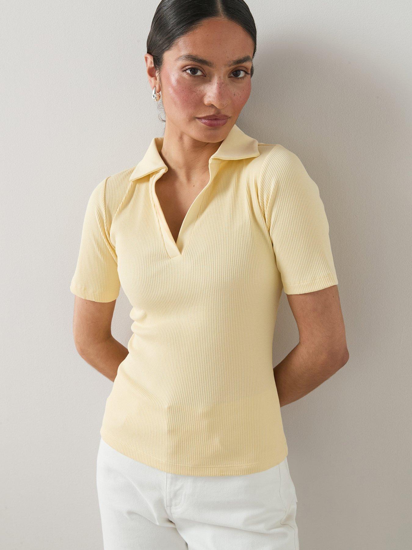 The Very Collection Short Sleeve Fitted Ribbed Polo Shirt