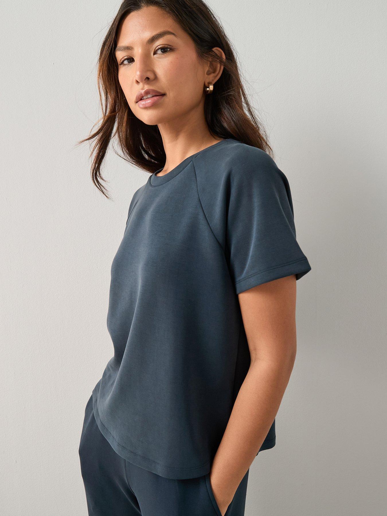 the-very-collection-modal-mix-t-shirt-navyfront