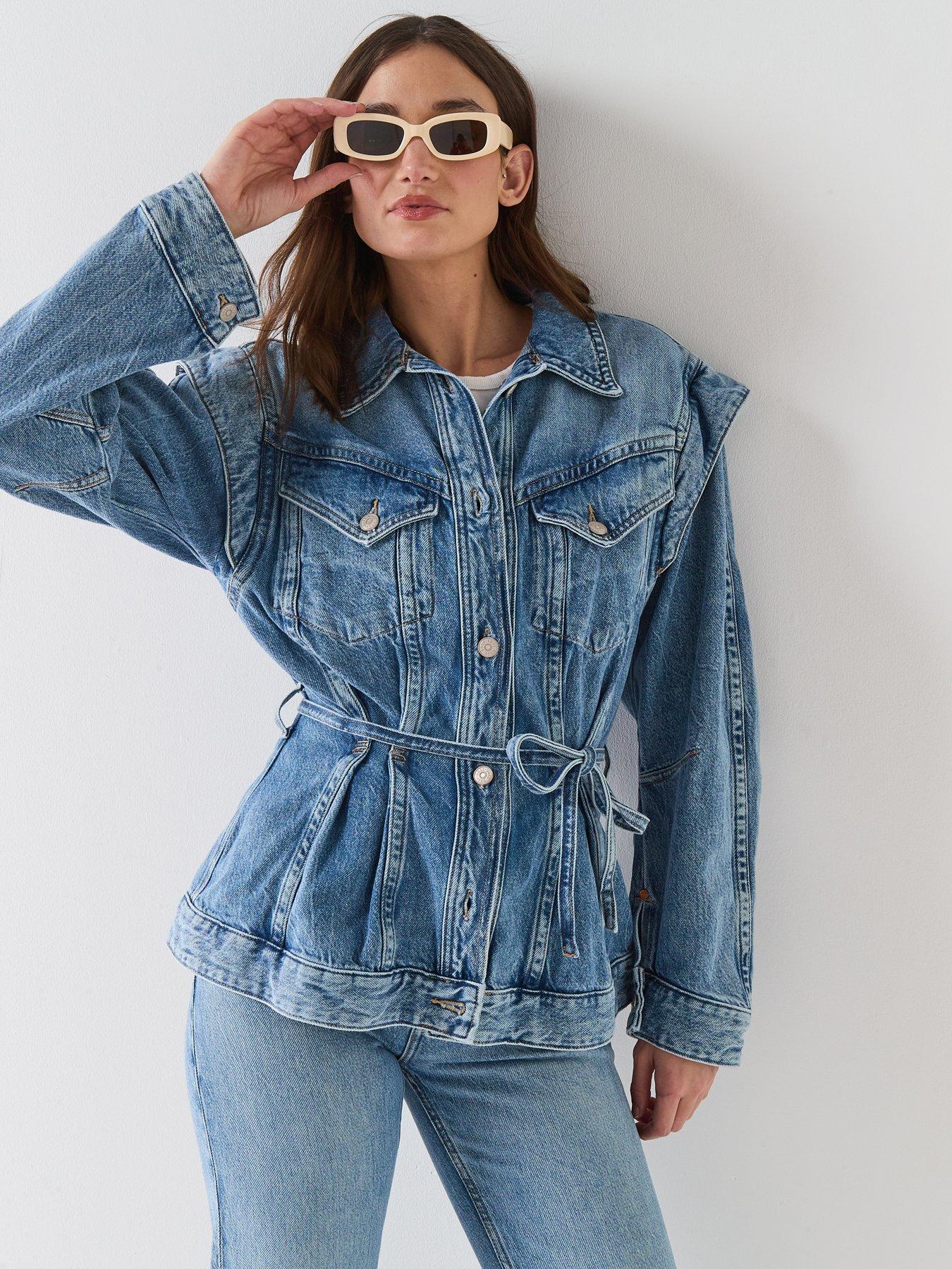 Image 1 of 6 of BOSS Denim Cinched Jacket - Blue