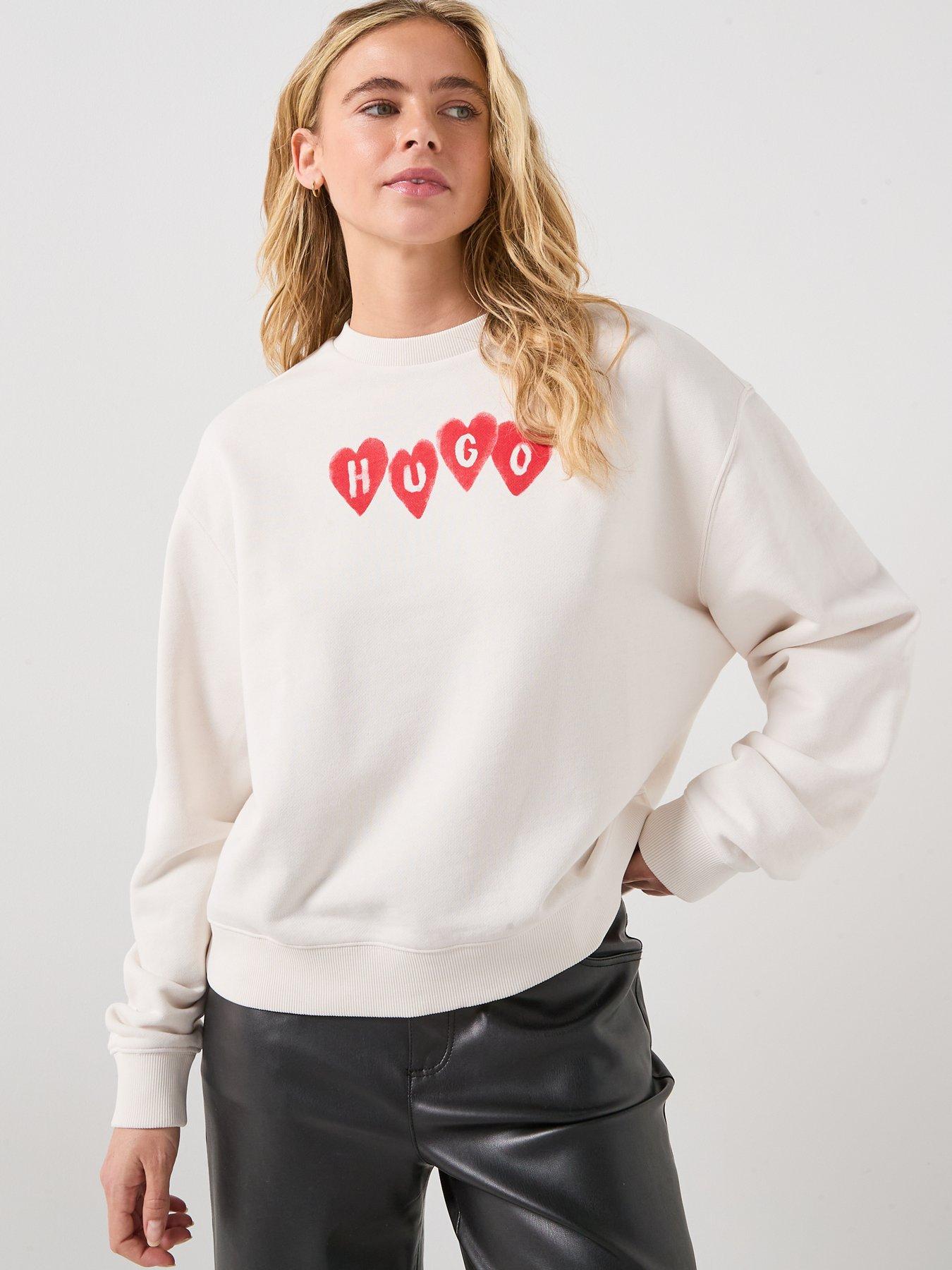 Image 4 of 5 of HUGO Deroxina Crew Neck Sweatshirt - White