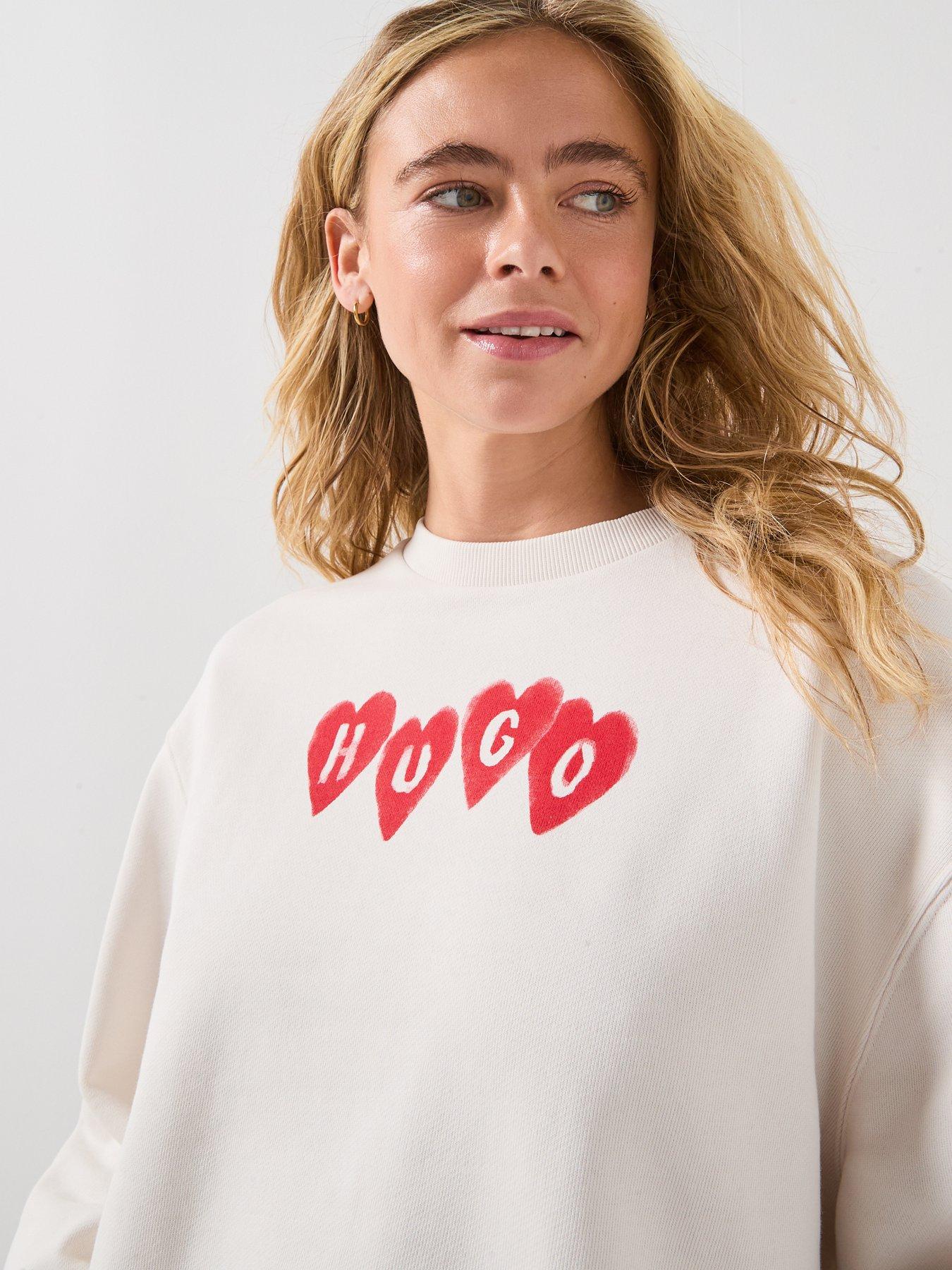 Image 5 of 5 of HUGO Deroxina Crew Neck Sweatshirt - White