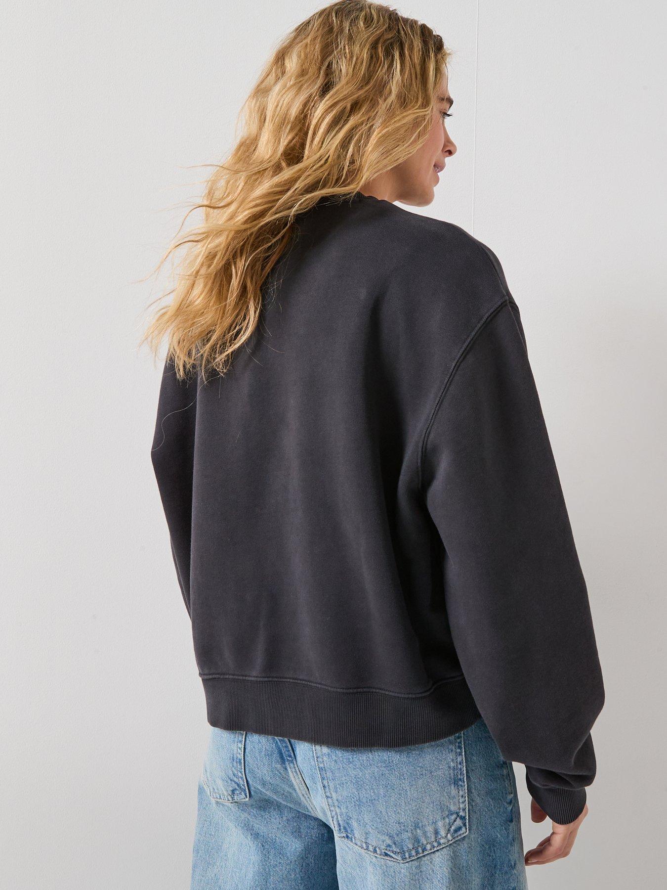 Image 2 of 6 of HUGO Vintage Heart Crew Sweatshirt - Black