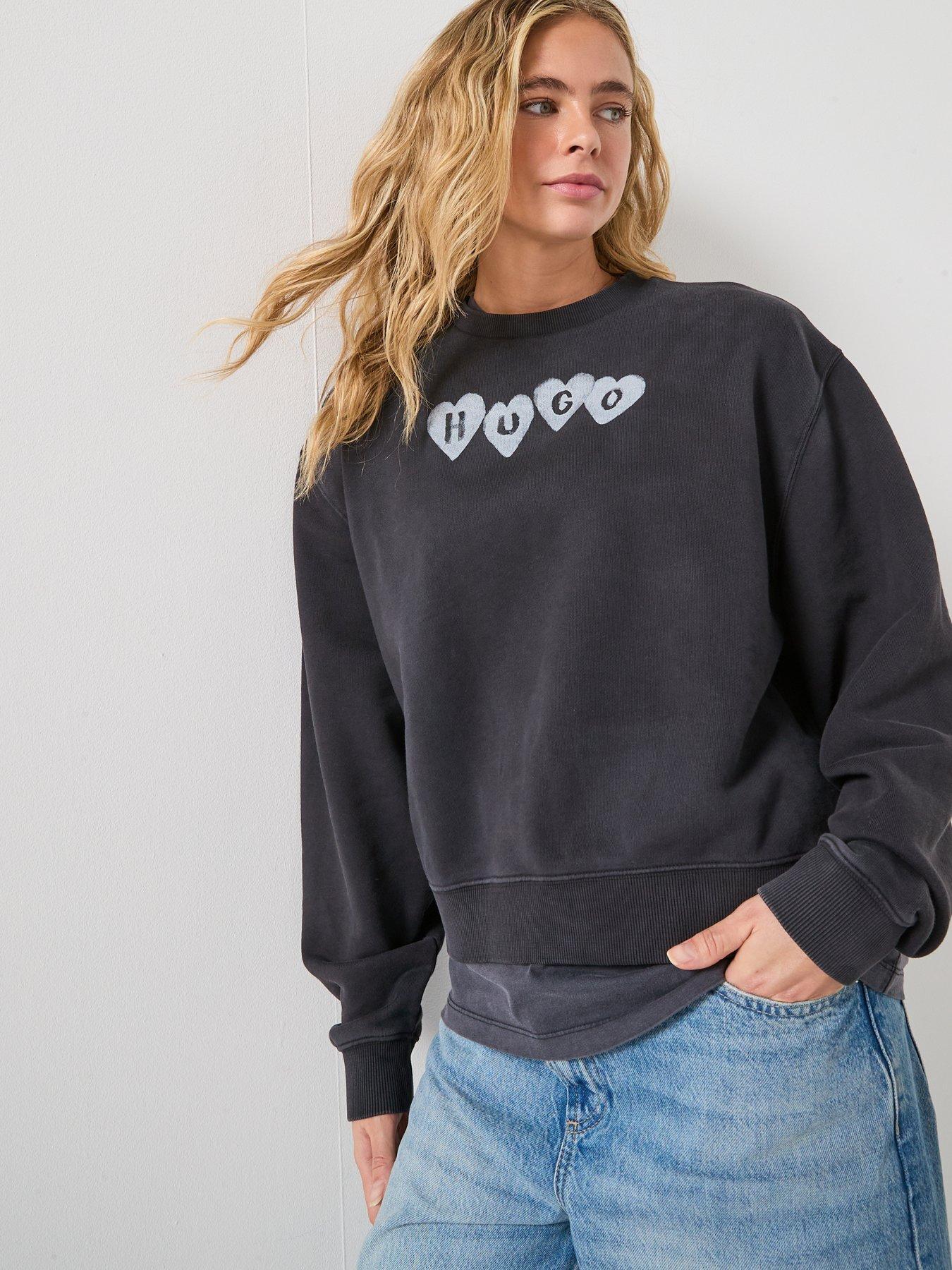 Image 6 of 6 of HUGO Vintage Heart Crew Sweatshirt - Black