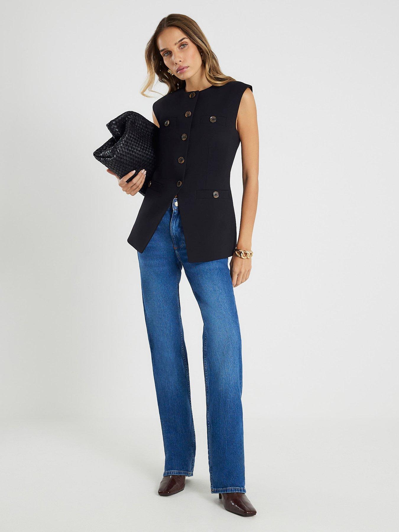 river-island-short-high-neck-button-detail-blackback