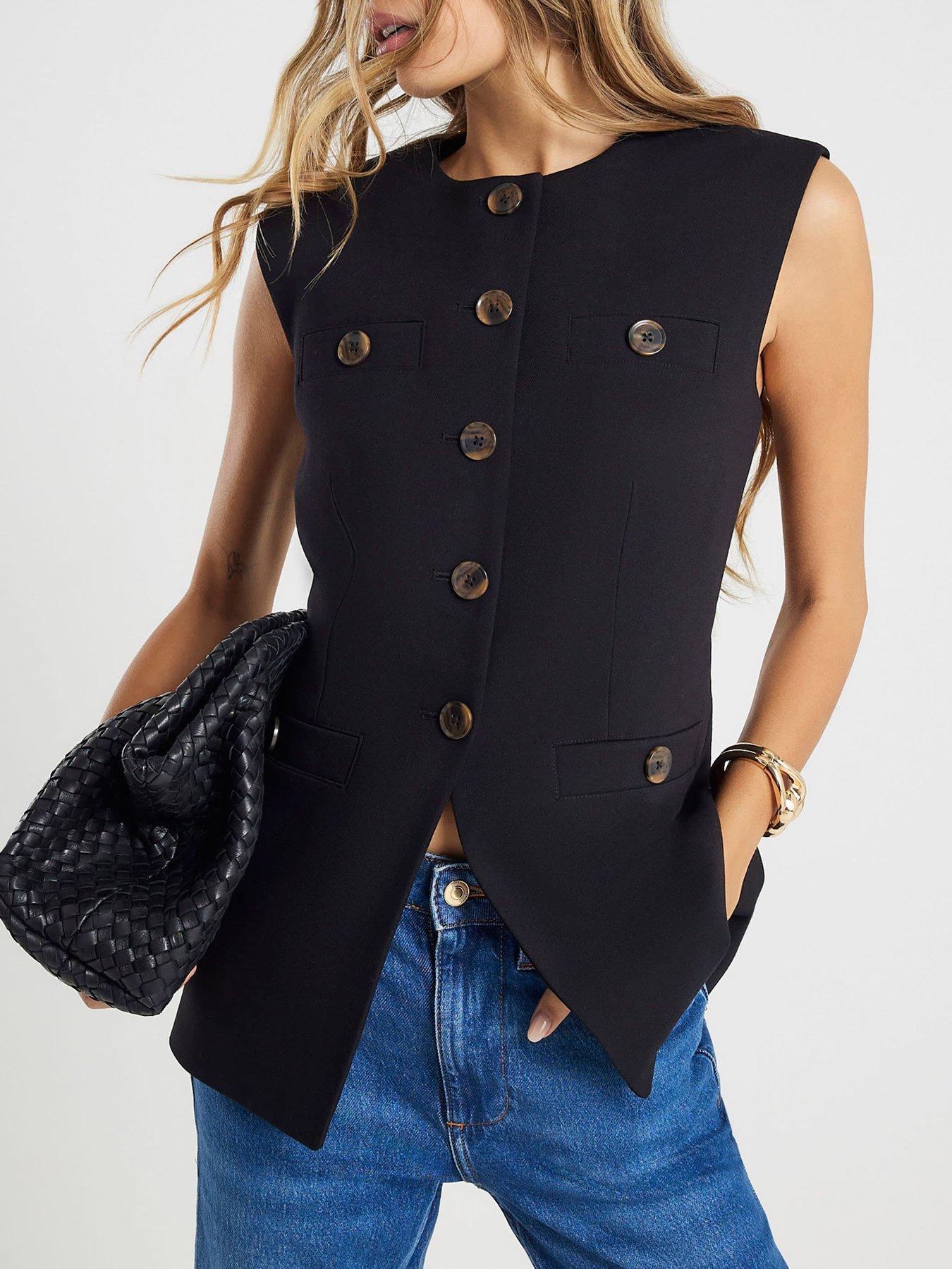 river-island-short-high-neck-button-detail-blackoutfit