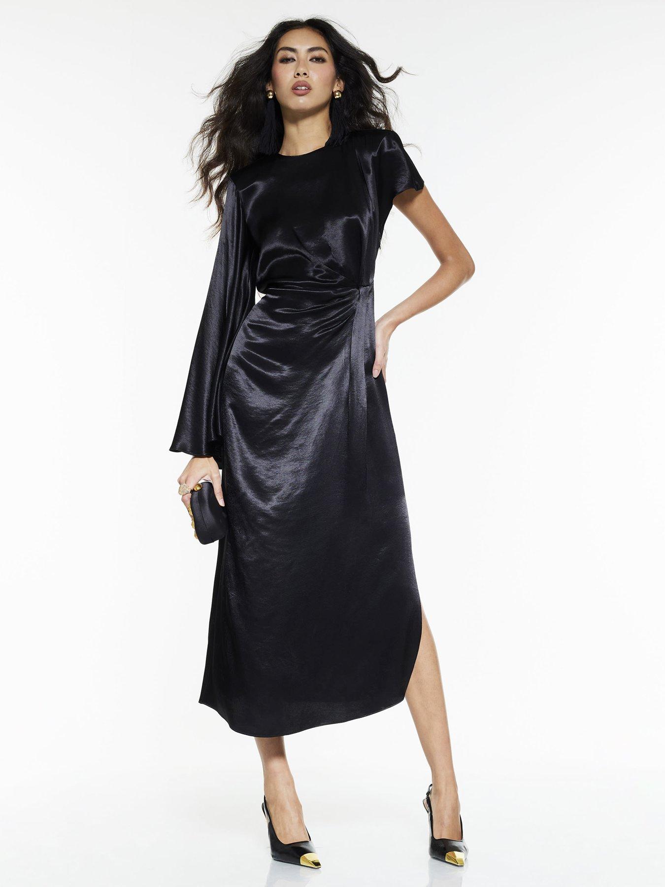 river-island-one-sleeve-knot-front-maxi-dress-black