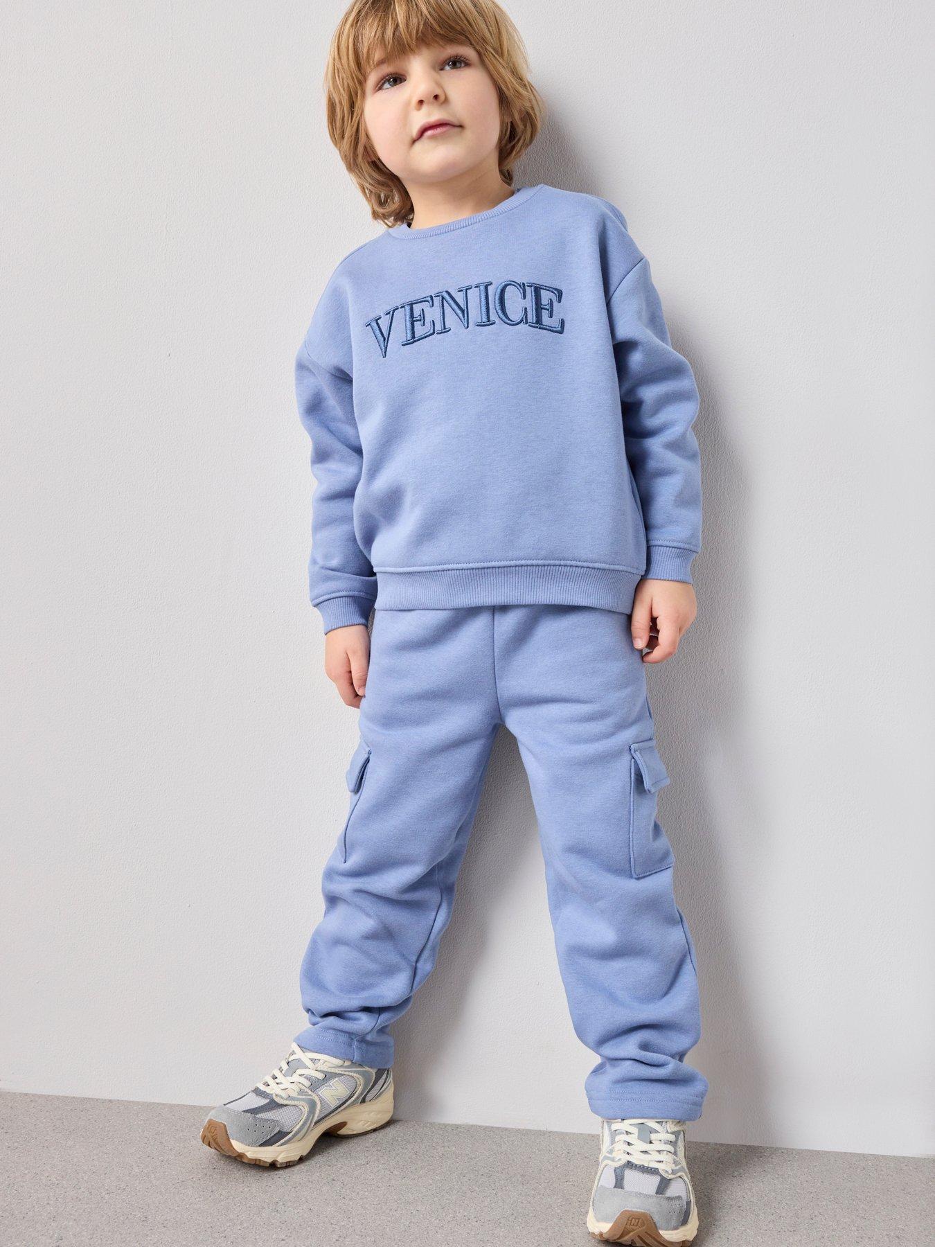 The Very Collection Boys Venice Sweatshirt And Cargo Set - Blue