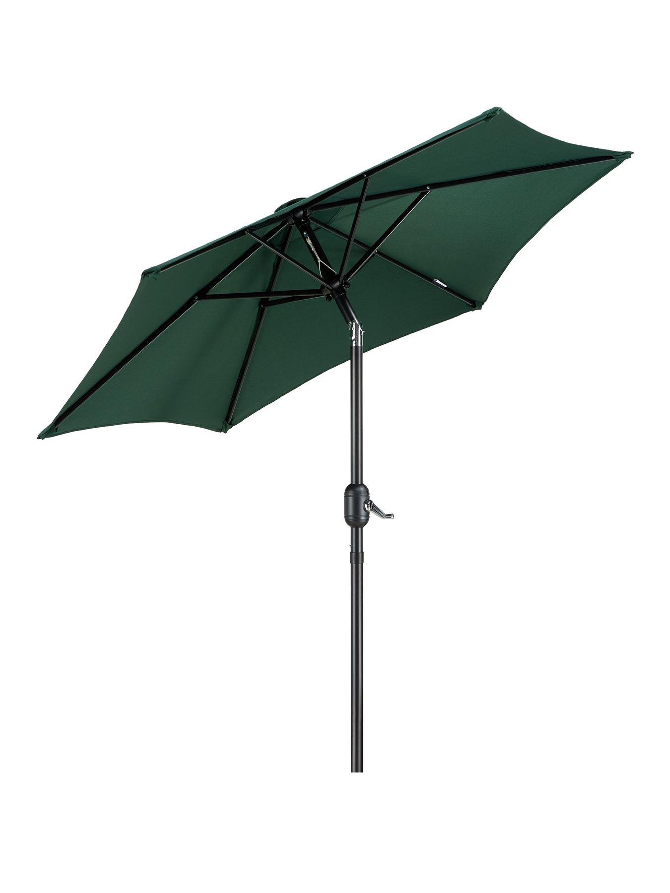 vonhaus-2m-dark-green-steel-parasolstillFront