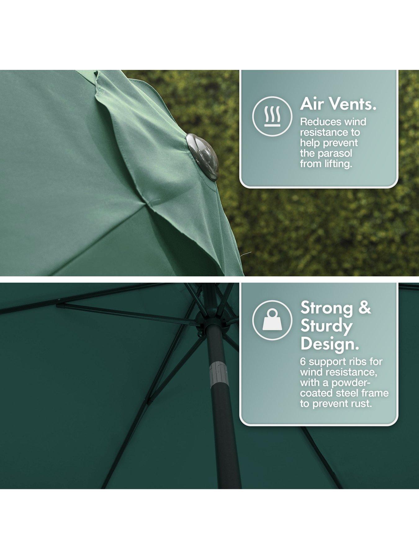 vonhaus-2m-dark-green-steel-parasoloutfit