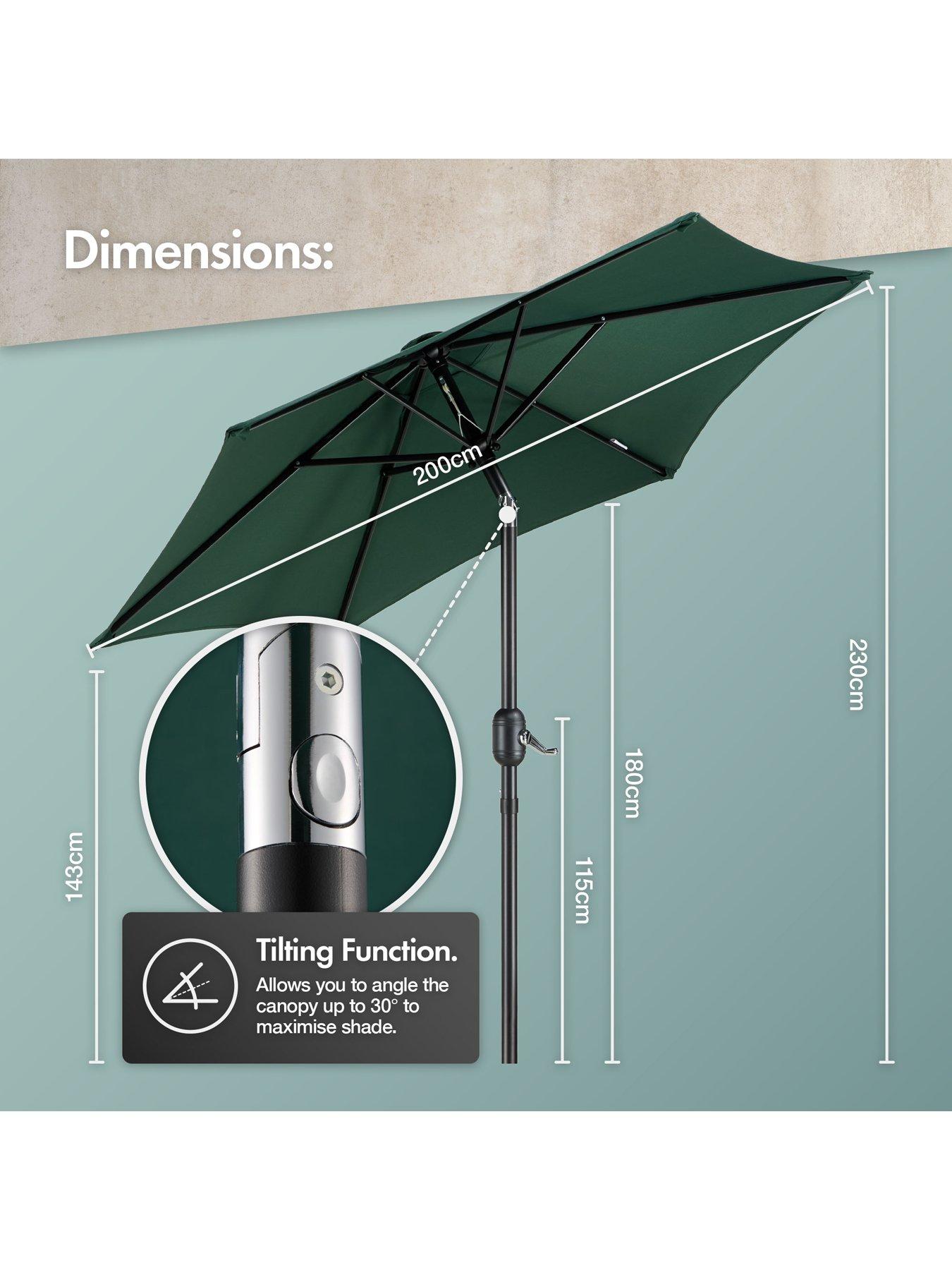 vonhaus-2m-dark-green-steel-parasoldetail