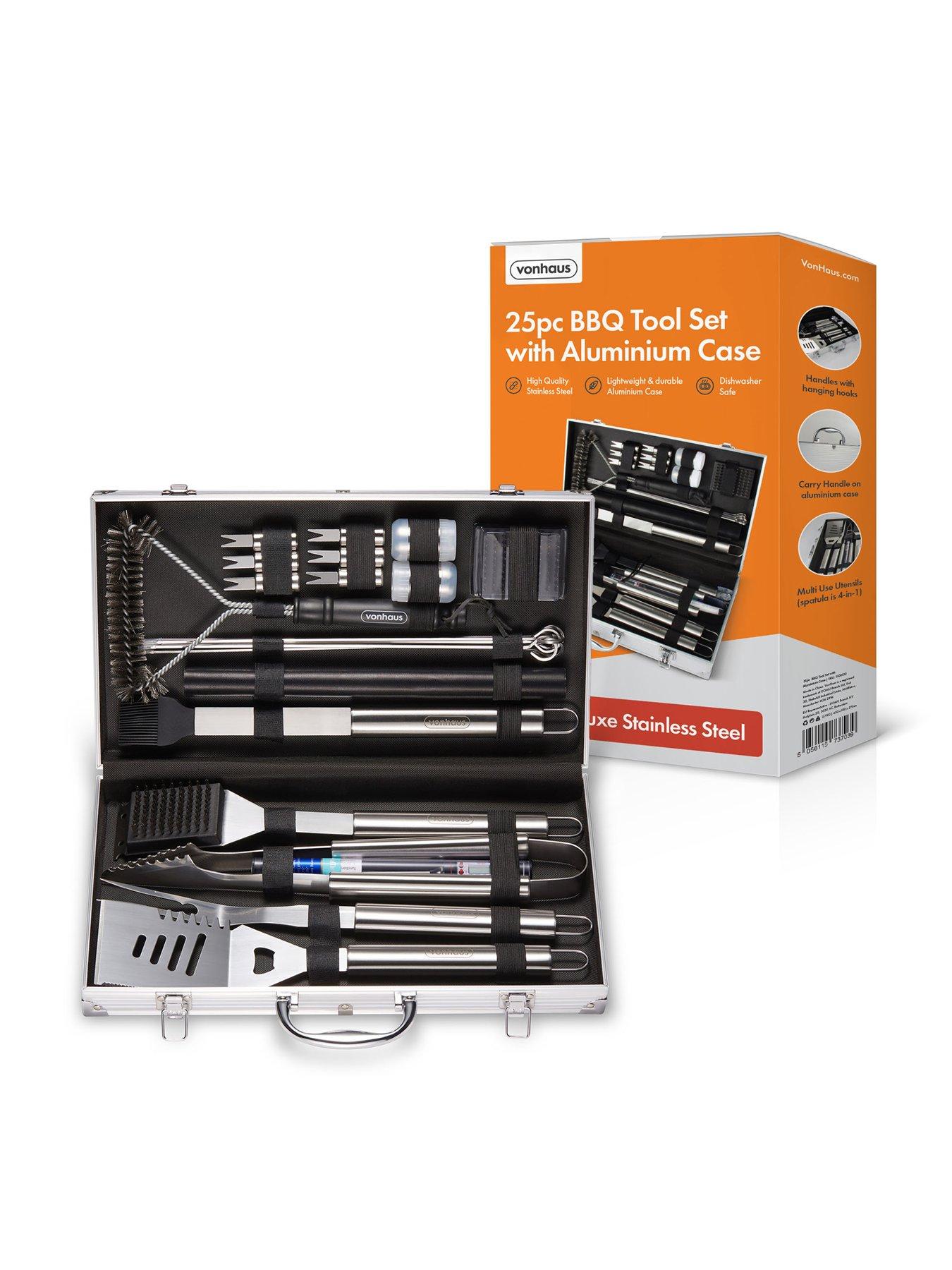 Image 1 of 7 of Vonhaus 25 Piece BBQ Tool Set with Aluminium Case