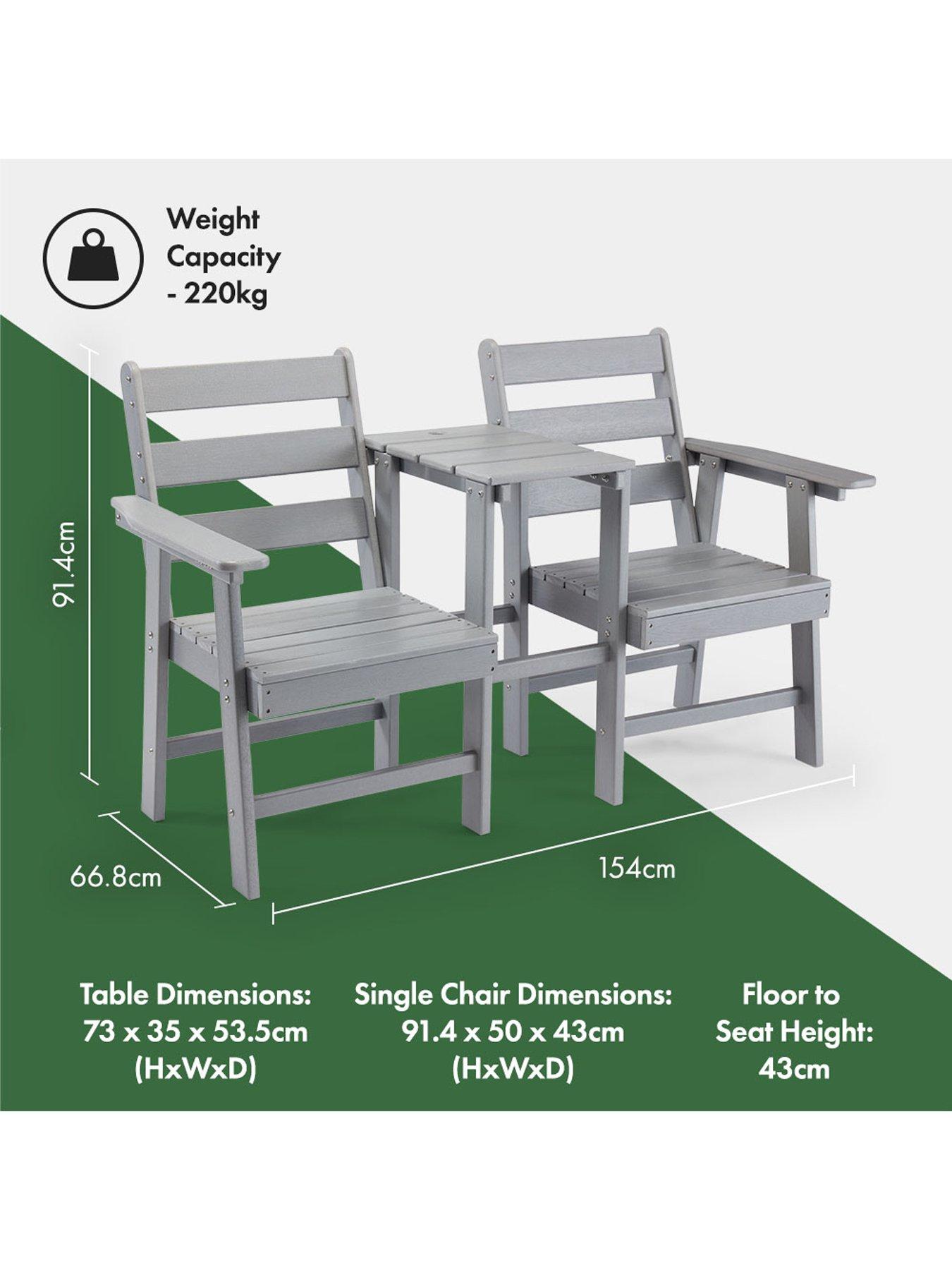 Image 3 of 6 of Vonhaus Westport Jack &amp; Jill Seat- Grey