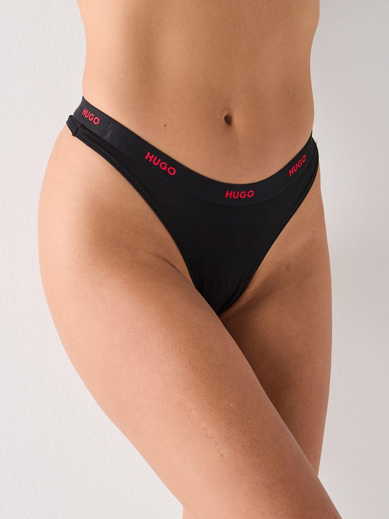 Image 1 of 4 of HUGO Logo Thong - Black