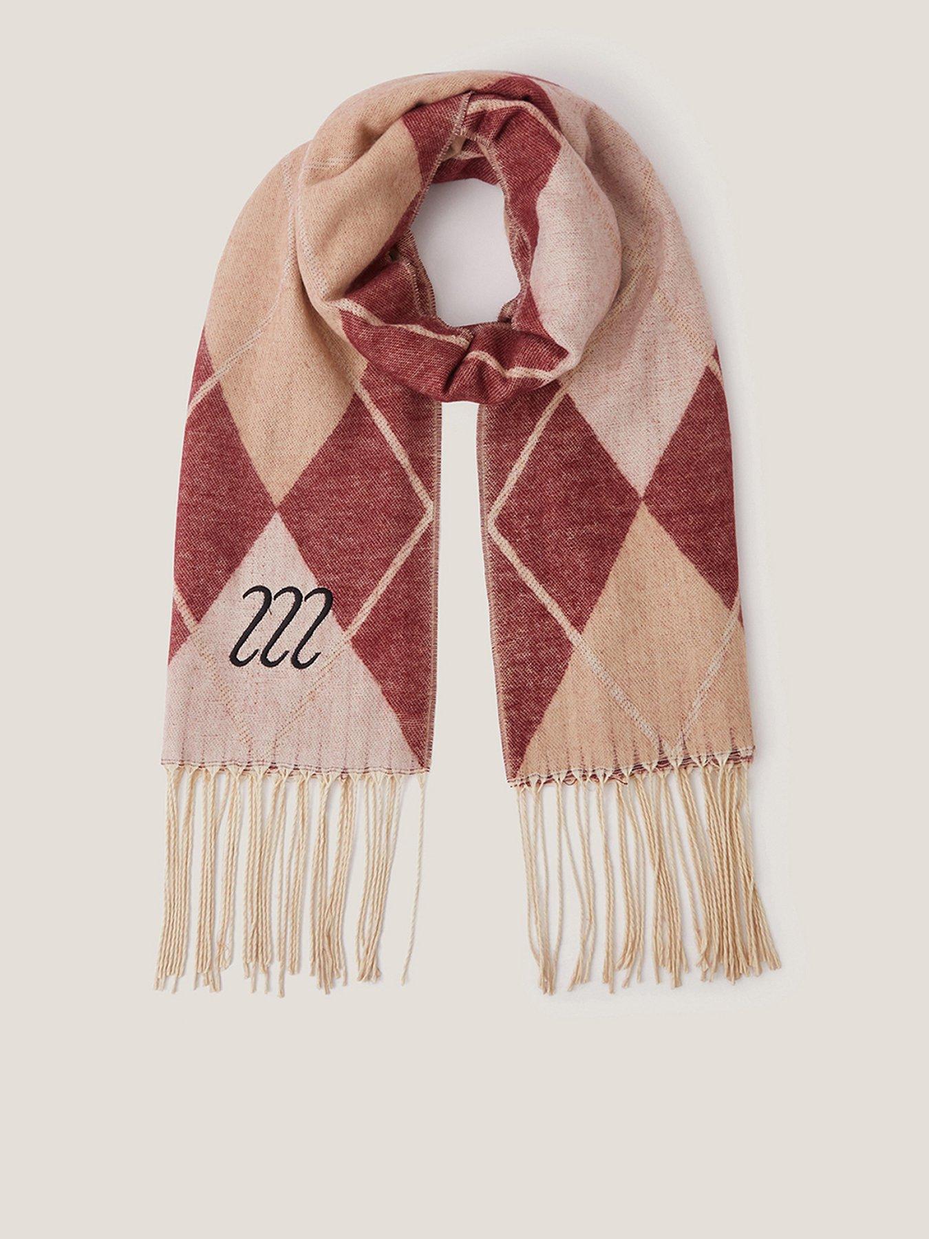 Monsoon Asher Argyle Check Scarf - Cream