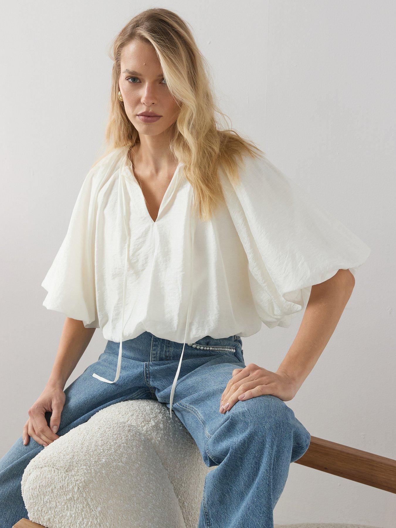 the-very-collection-bubble-hem-tie-front-blousefront