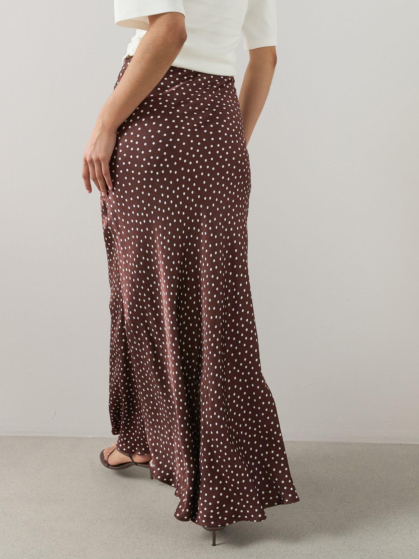 the-very-collection-satin-polka-dot-maxi-skirt-browndetail