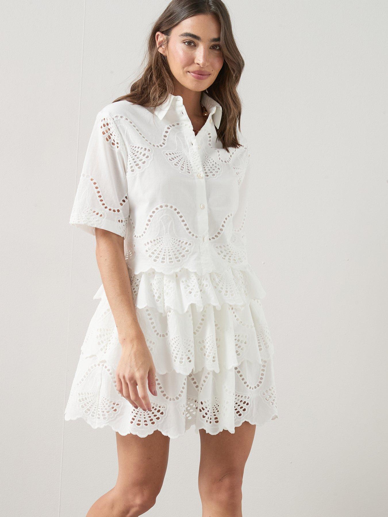 Image 5 of 6 of The Very Collection Lace Rara Skirt - White