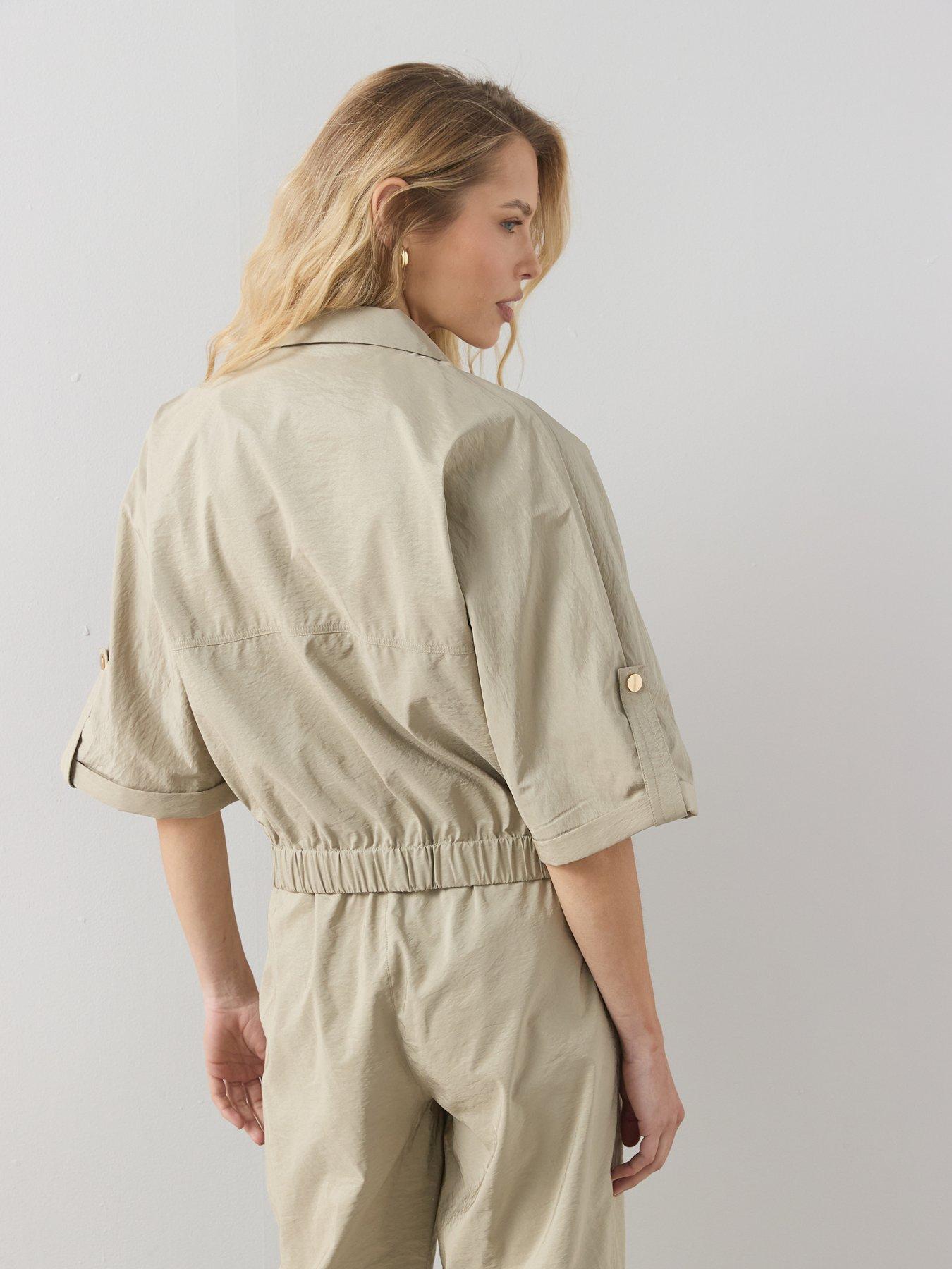 Image 2 of 7 of The Very Collection Short Sleeve Utility Co-Ord Jacket - Green