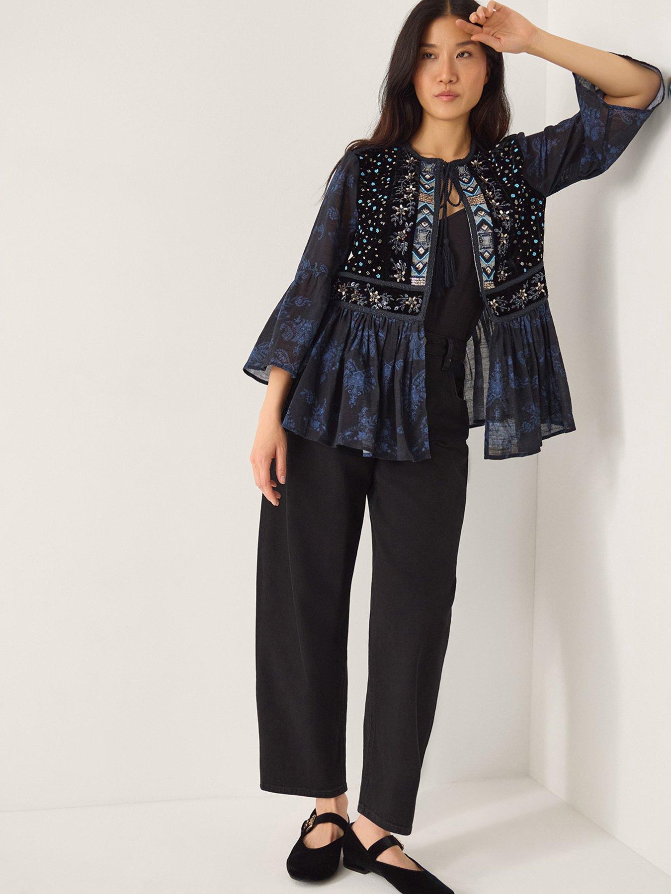 Image 3 of 4 of Monsoon Kelly Print Jacket - Blue