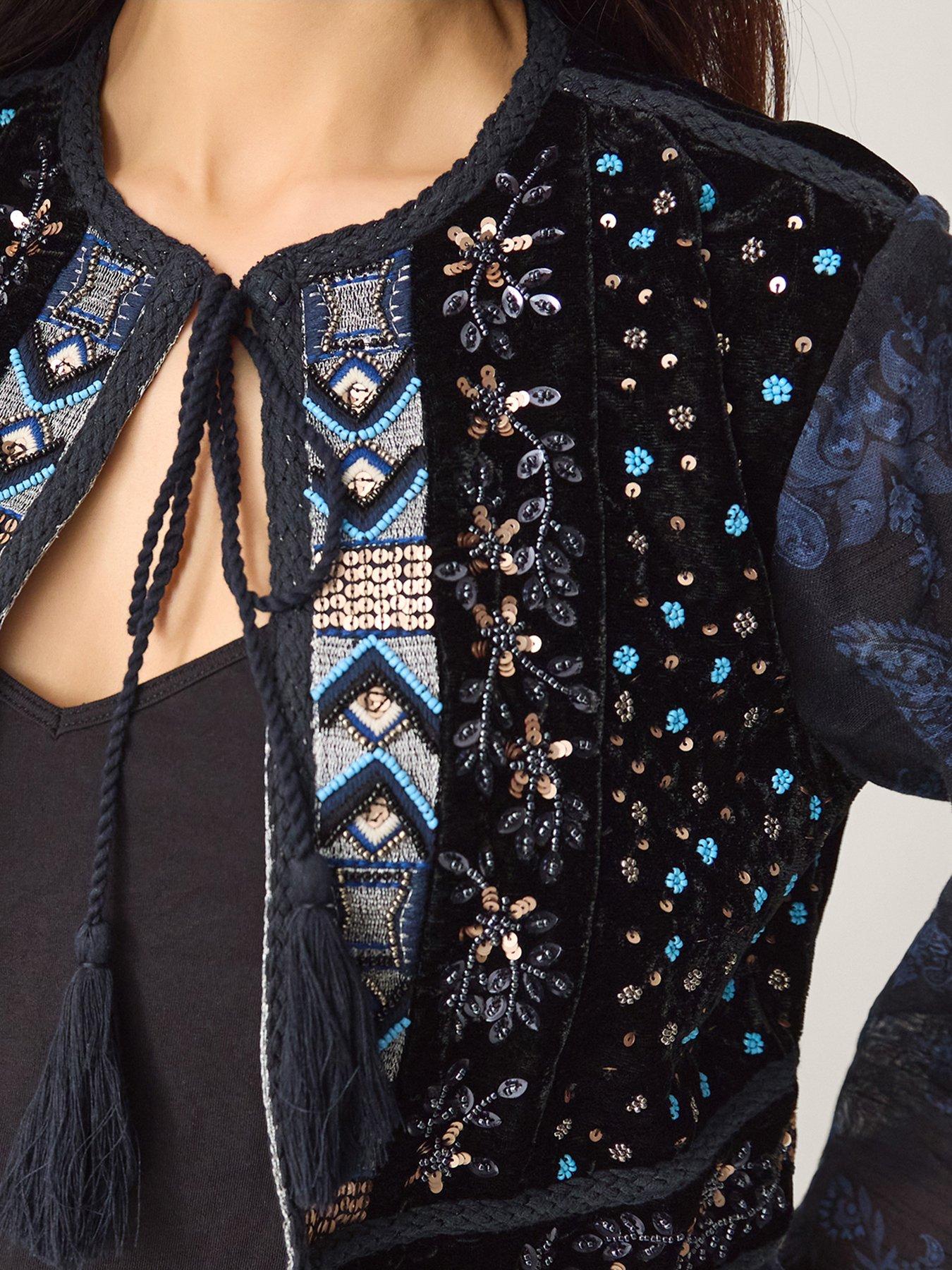 Image 4 of 4 of Monsoon Kelly Print Jacket - Blue