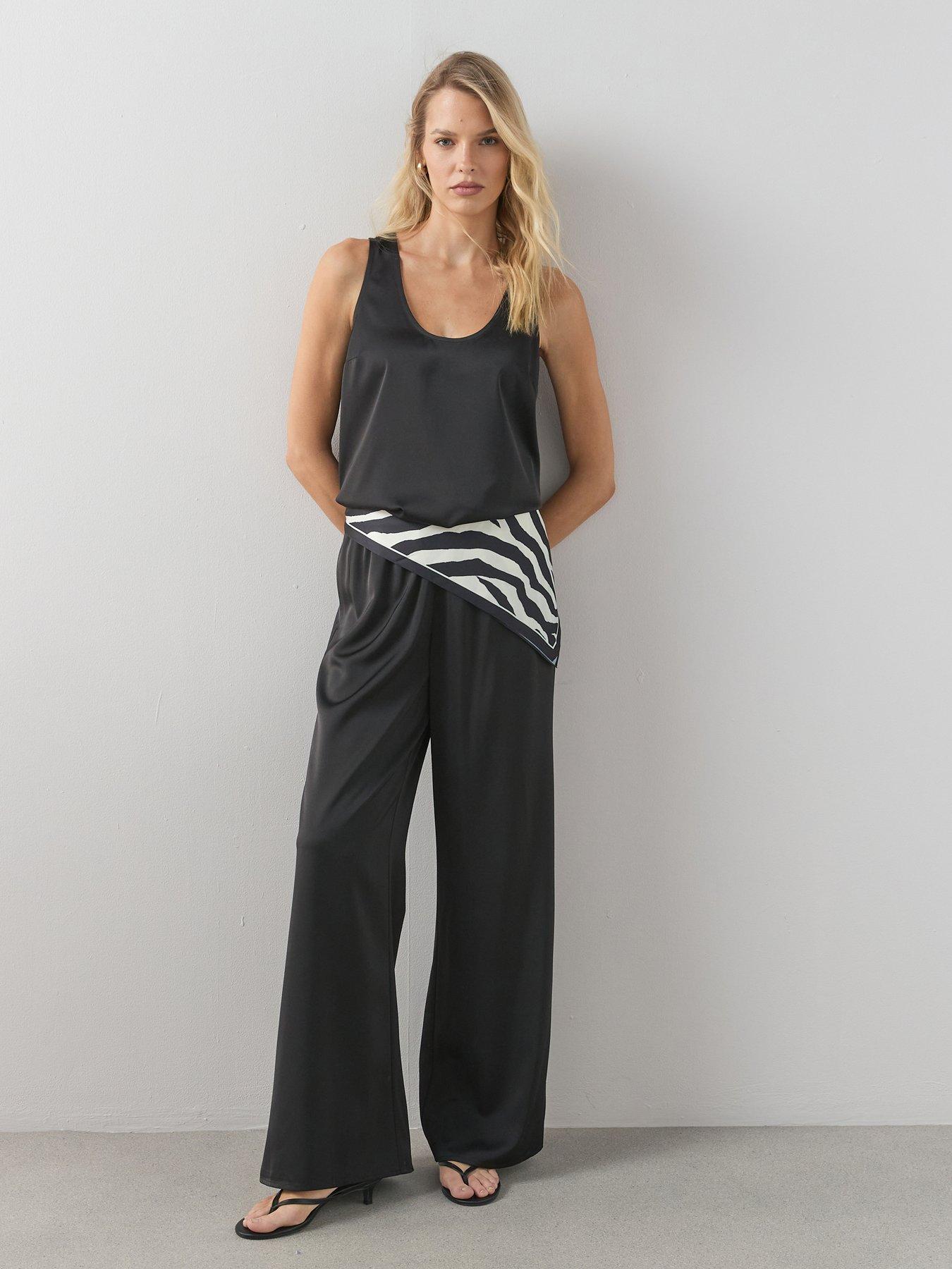 The Very Collection Matte Satin Elasticated Wide Leg Trousers Co-ord