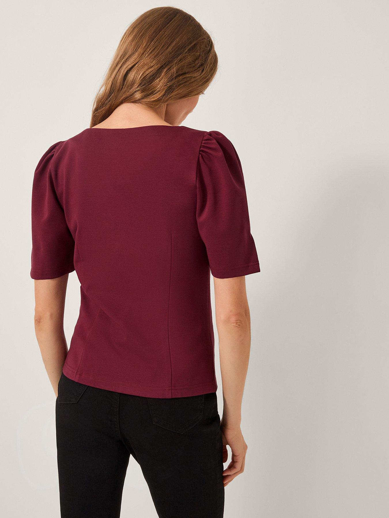 monsoon-brooke-diamant-bow-ponte-top-redstillFront