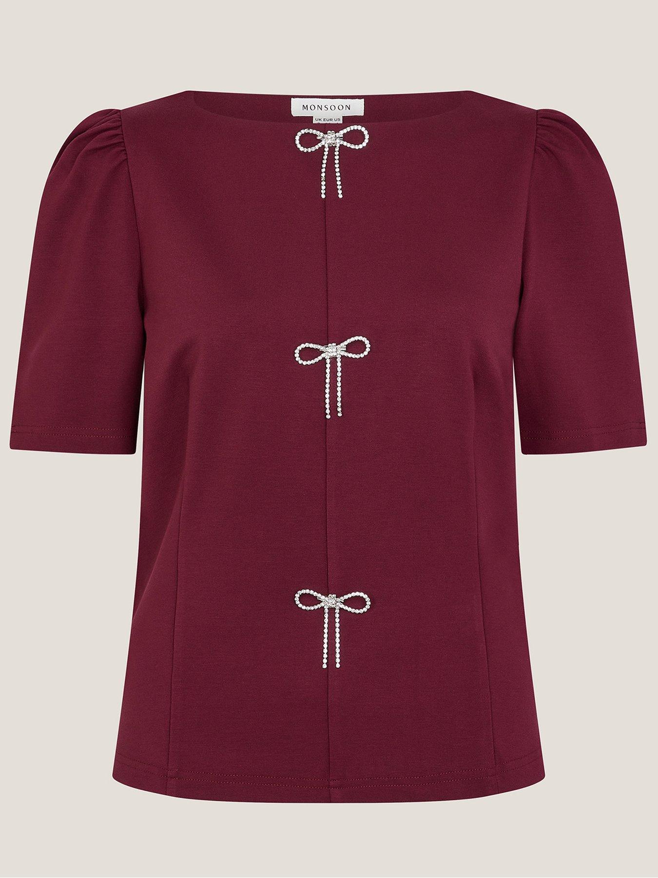 monsoon-brooke-diamant-bow-ponte-top-redback