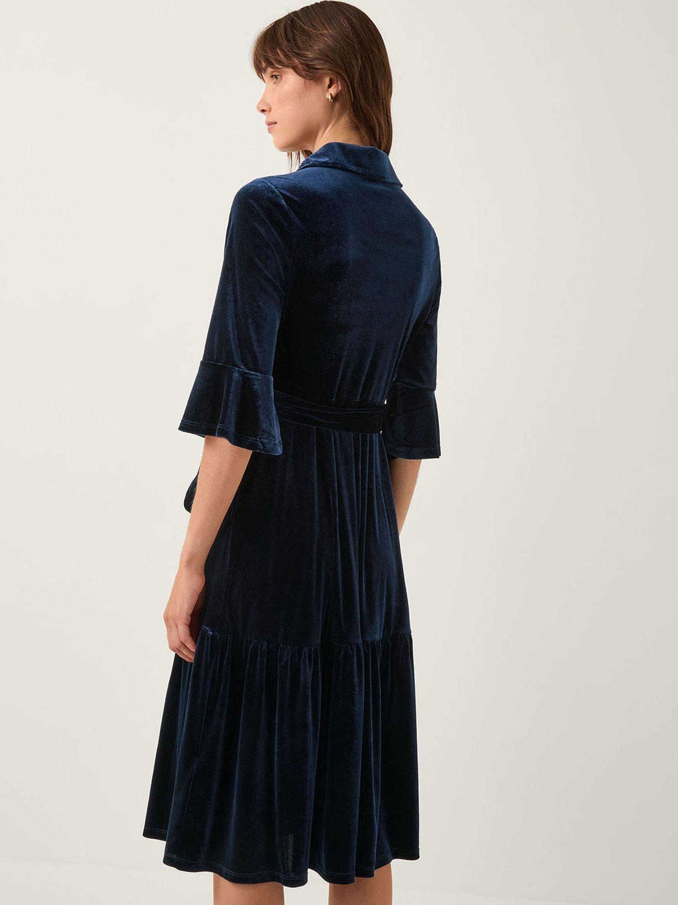 monsoon-tanya-stretch-velvet-midi-shirt-dress-bluestillFront