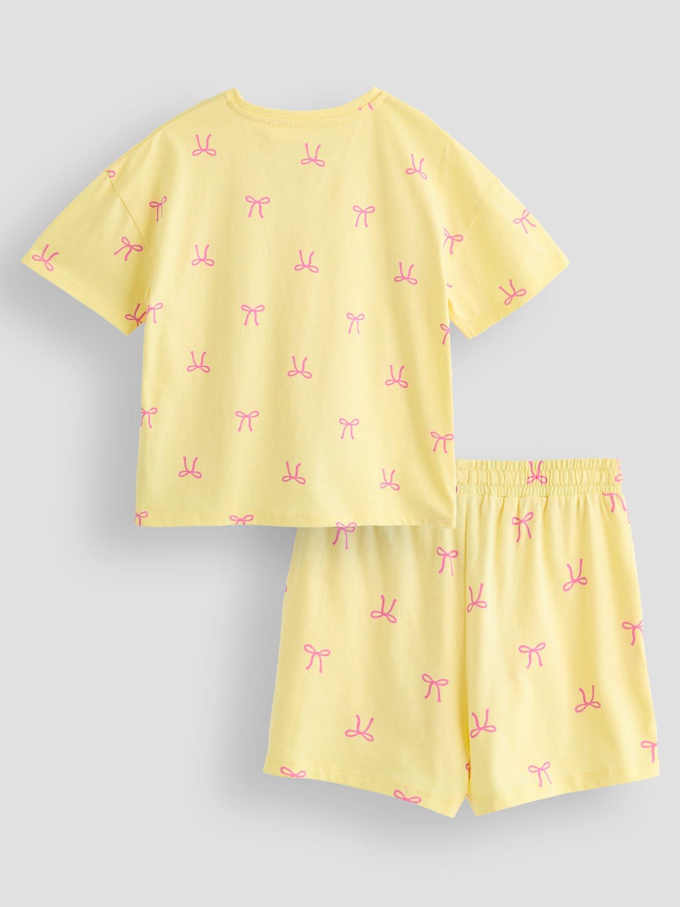 the-very-collection-girls-bow-print-short-pyjama-setback