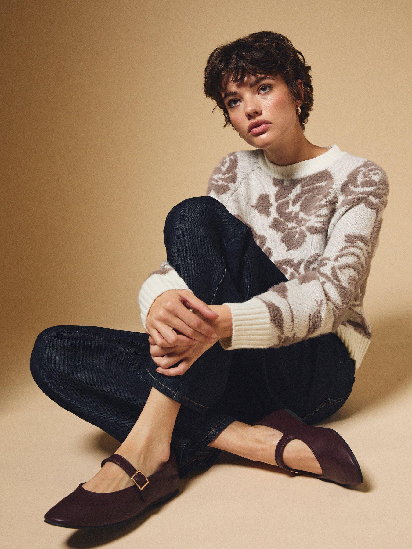 new-look-cream-floral-fluffy-jumper