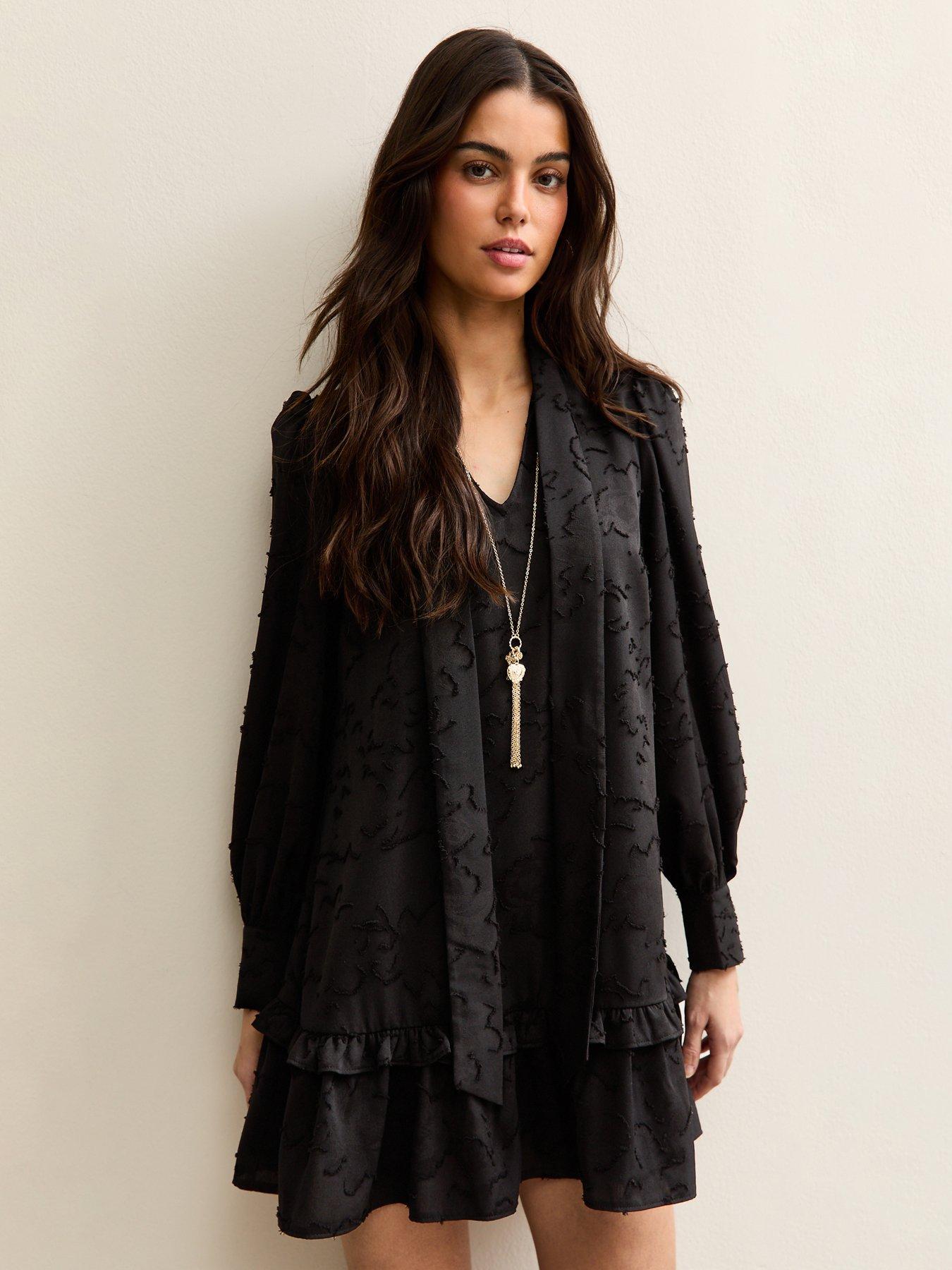 new-look-black-floral-burnout-pussybow-mini-dress