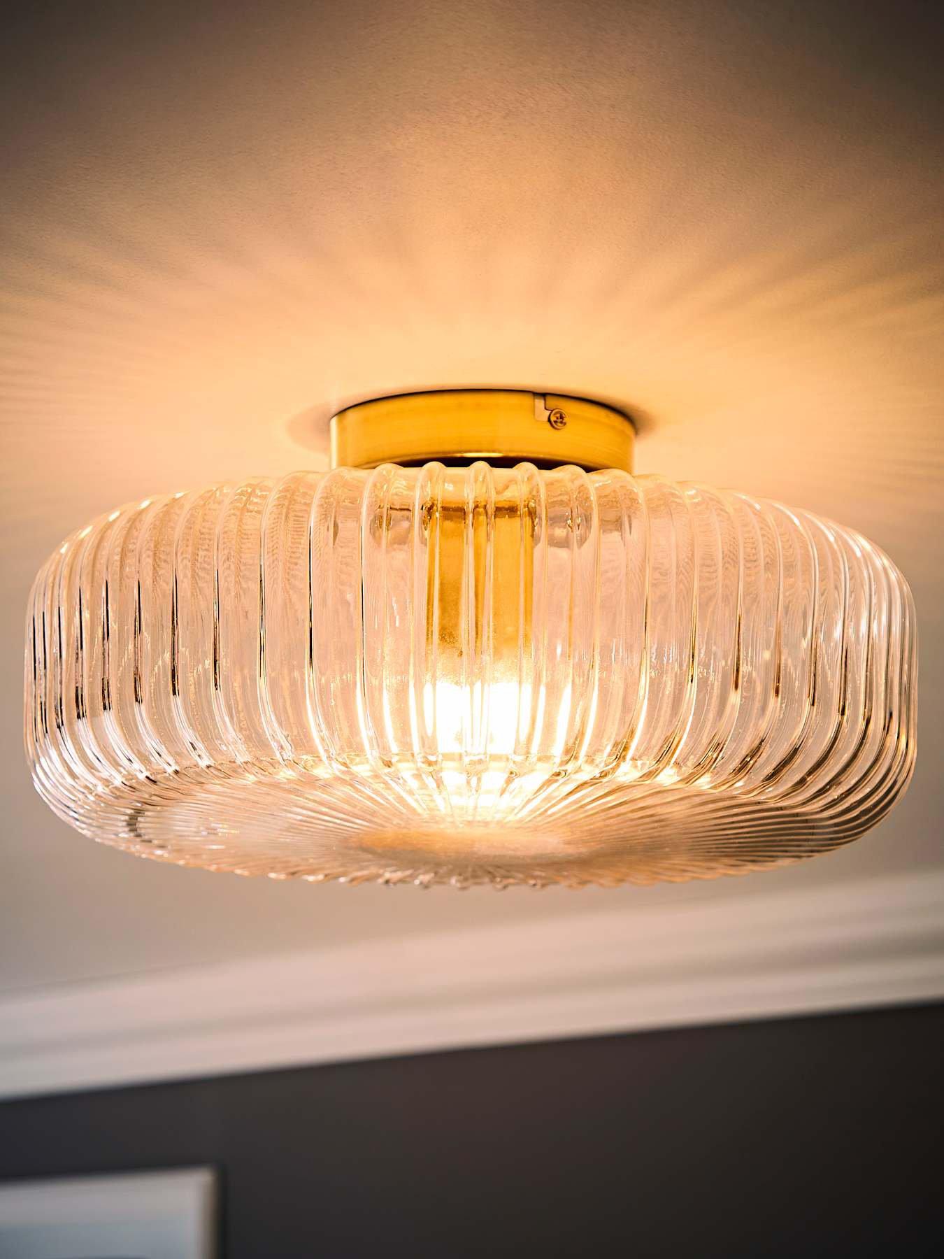 valuelights-calpe-large-gold-flush-ceiling-light-with-clear-ribbed-glass-shadeback