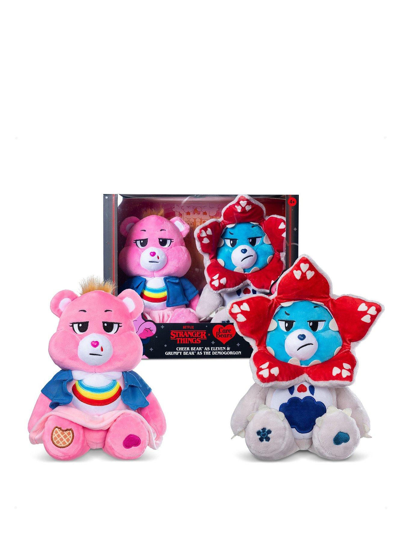 care-bears-care-bears-30cm-plush-care-bears-x-stranger-things-2pk-cheer-as-eleven-and-grumpy-as-demogorgon