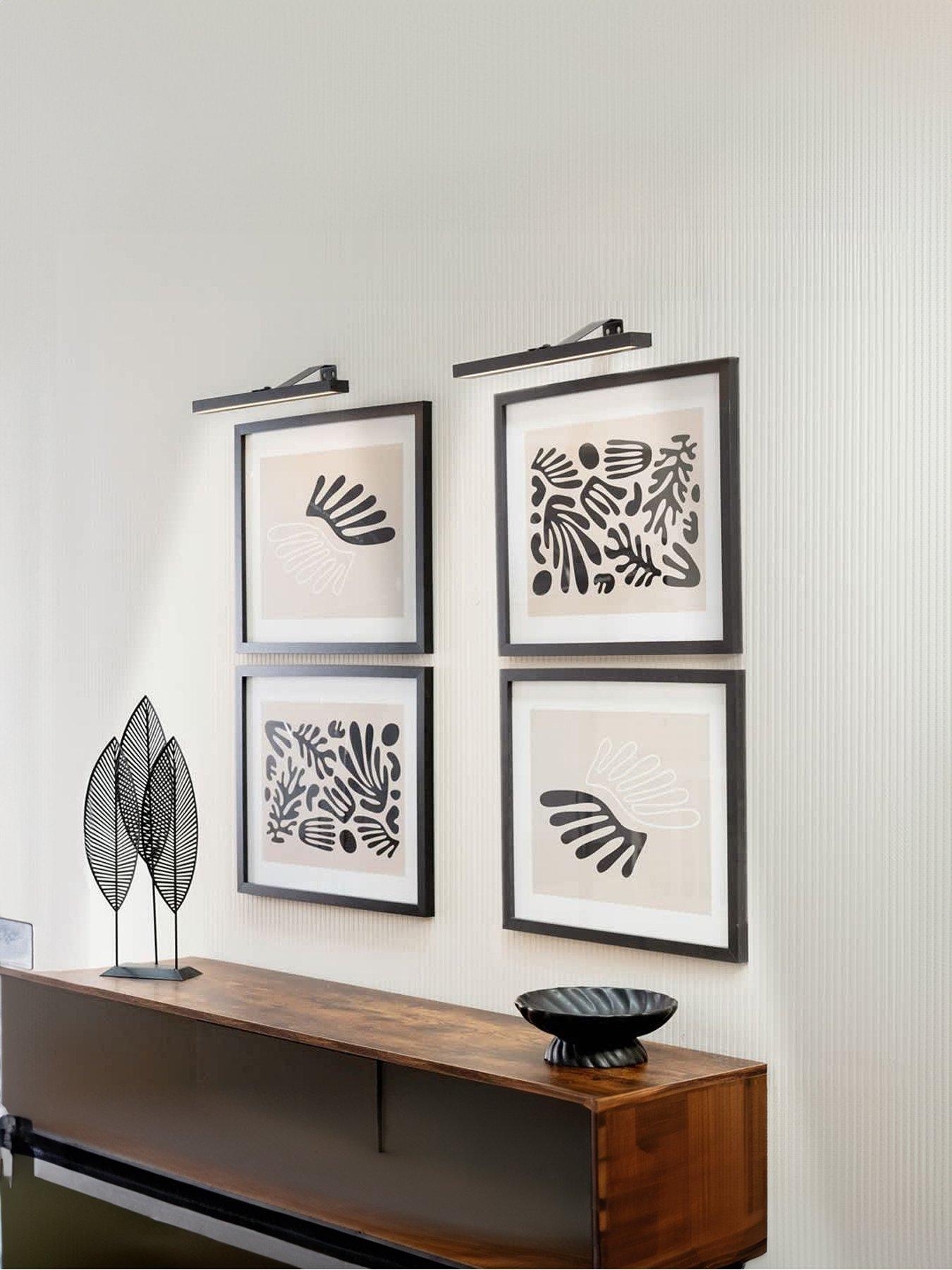 ValueLights Pair Of Ryle Black Rechargeable Easy Fit Wall Light