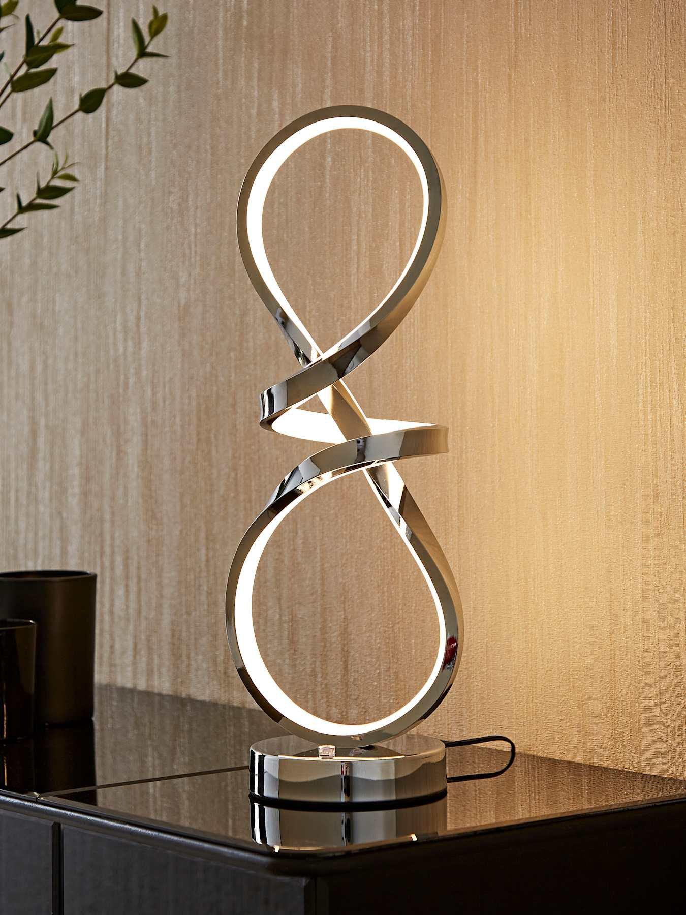 ValueLights Infinity Chrome Swirl Integrated Led Table Lamp