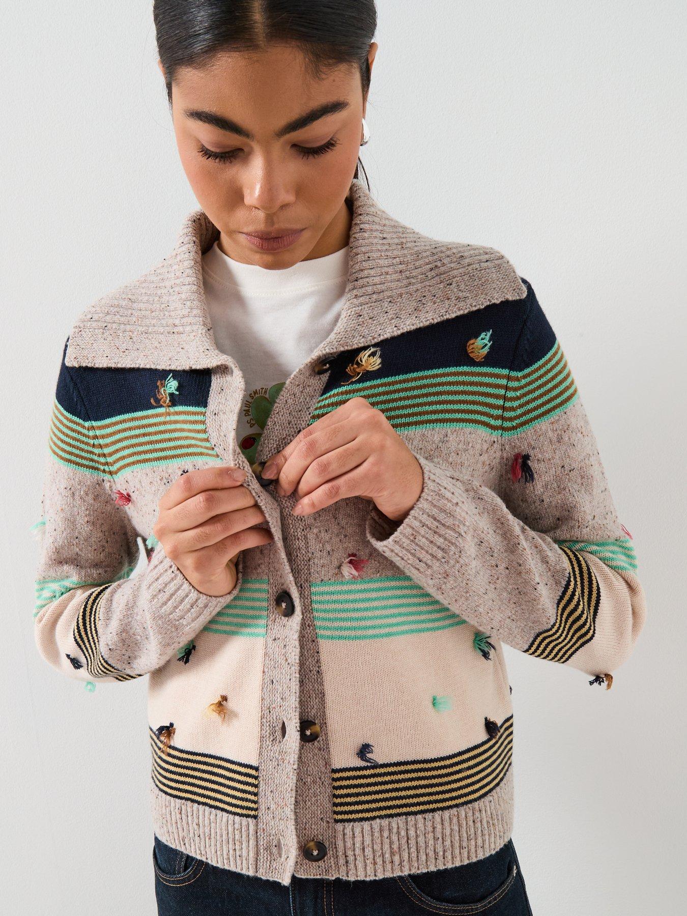 Image 6 of 6 of PS PAUL SMITH Womens Knitted Button Through Cardigan &nbsp;- Multi