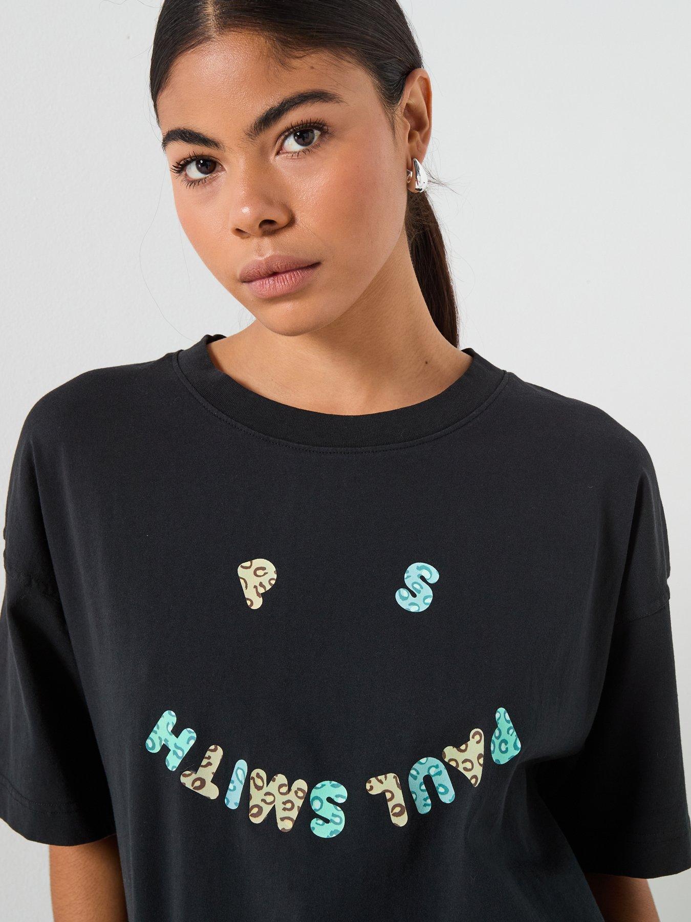 Image 4 of 4 of PS PAUL SMITH Womens Short Sleeve T-shirt Happy - Black