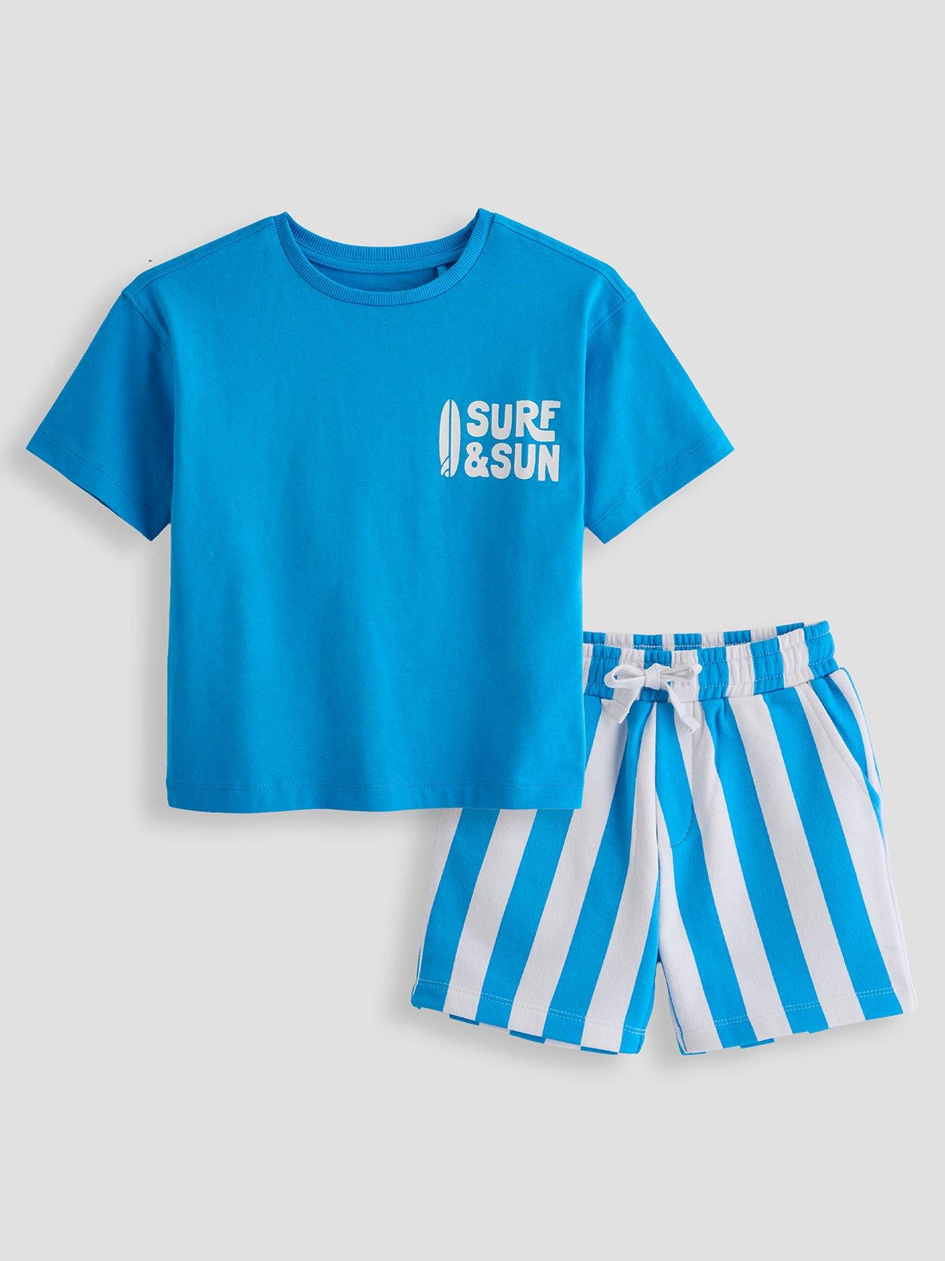 The Very Collection Boys Surf And Sun Graphic Short Set - Blue