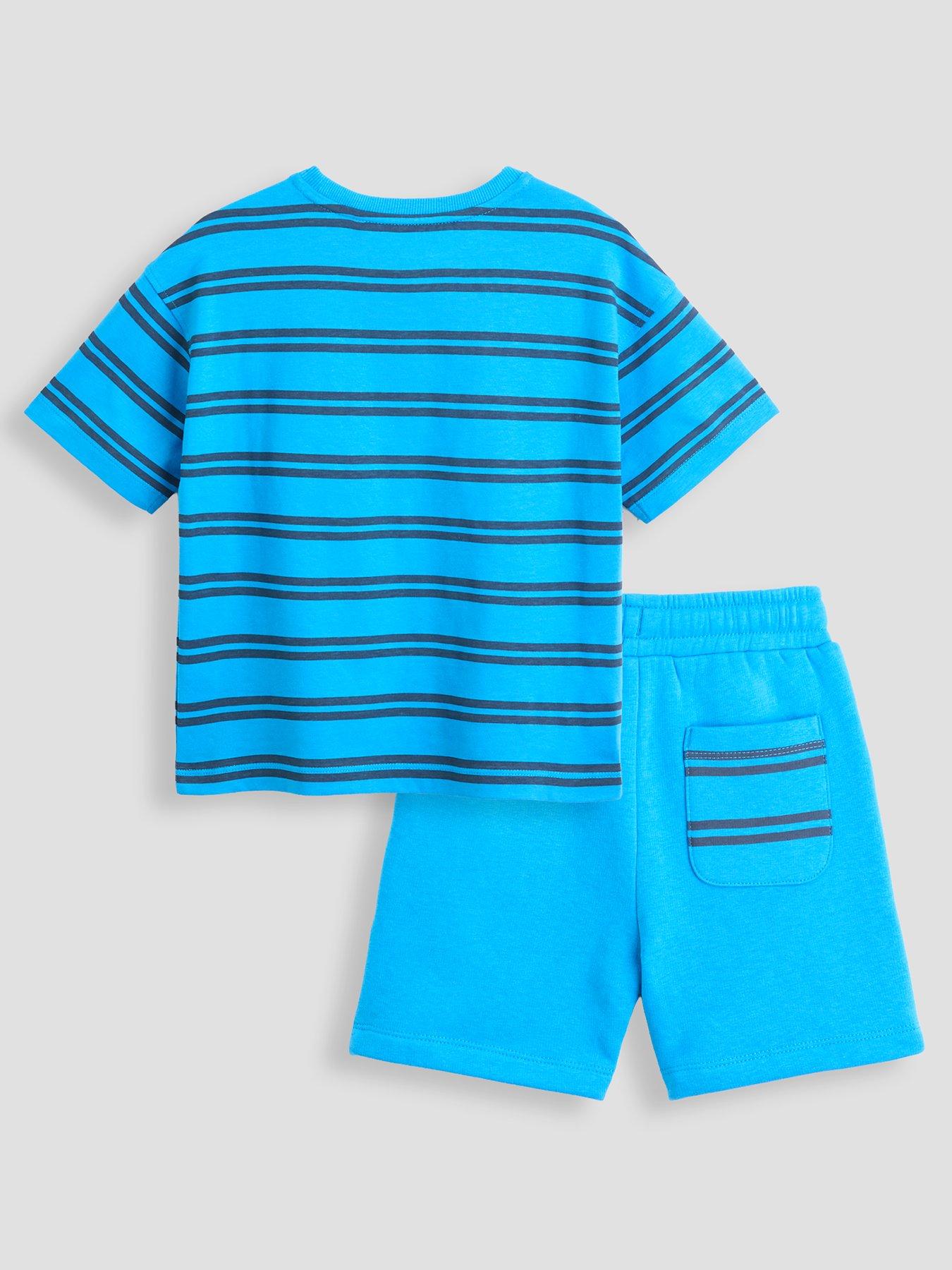 Image 2 of 5 of The Very Collection Boys Stripe T-shirt And Short Set - Blue